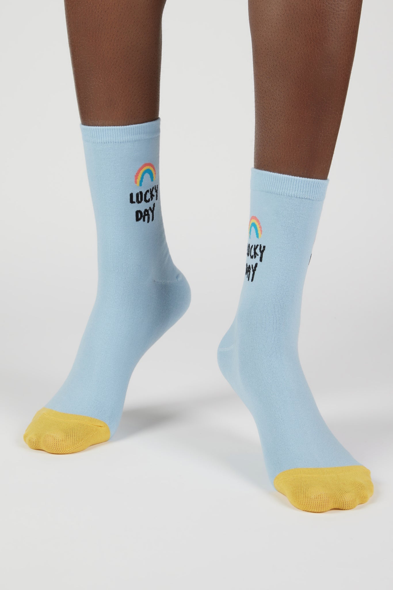 Light blue lucky day rainbow socks_4