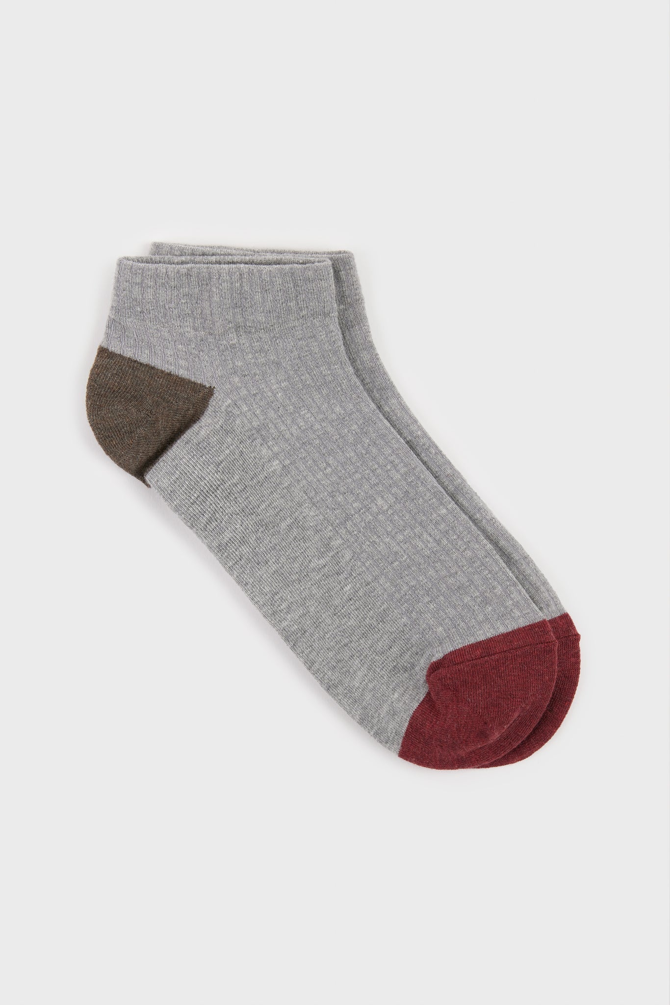 Light grey tricolor ankle socks_3