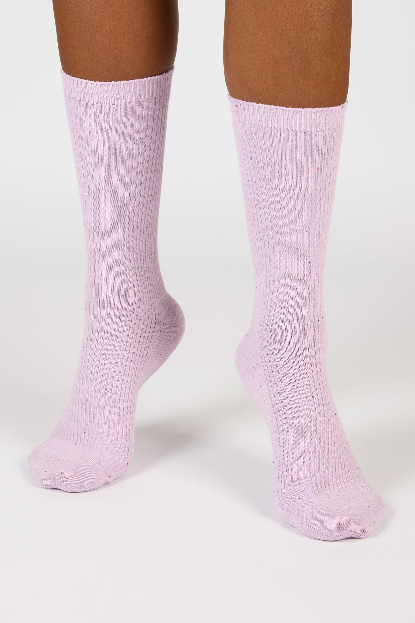 Lilac rainbow fleck ribbed socks_4