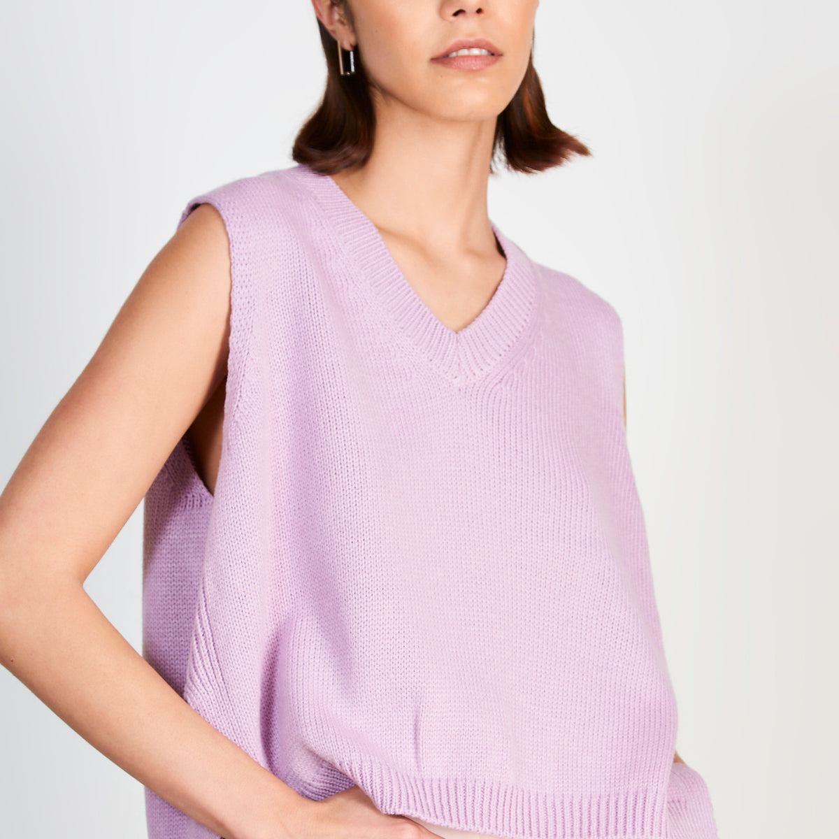 Lilac V neck sweater vest Glassworks London