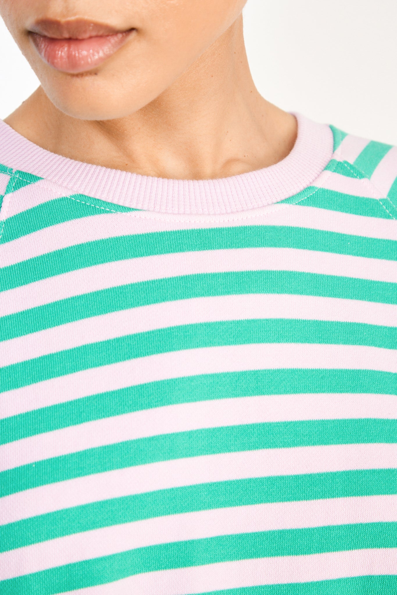 Lilac and green horizontal stripe sweatshirt_3