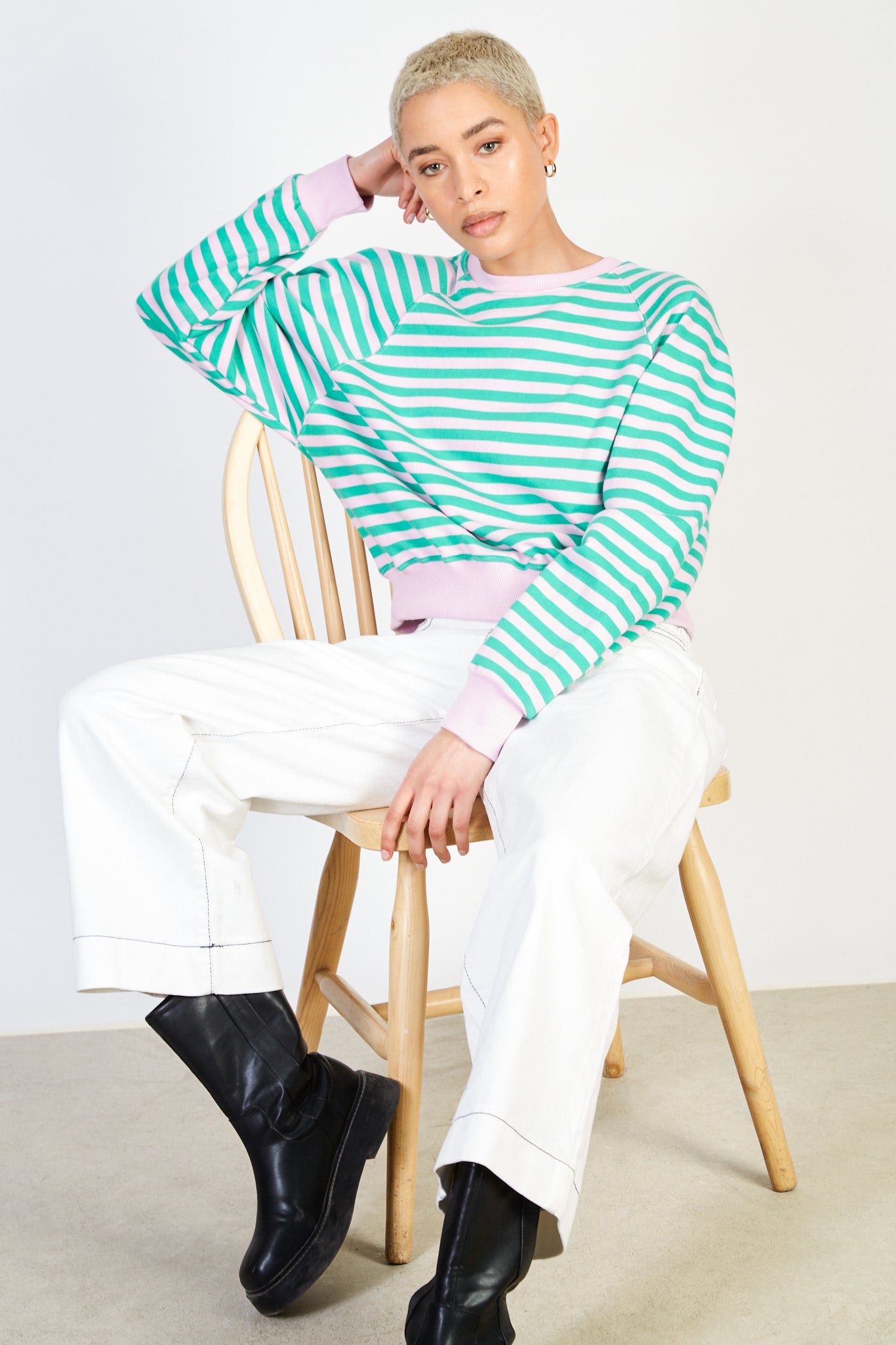 Lilac and green horizontal stripe sweatshirt_5