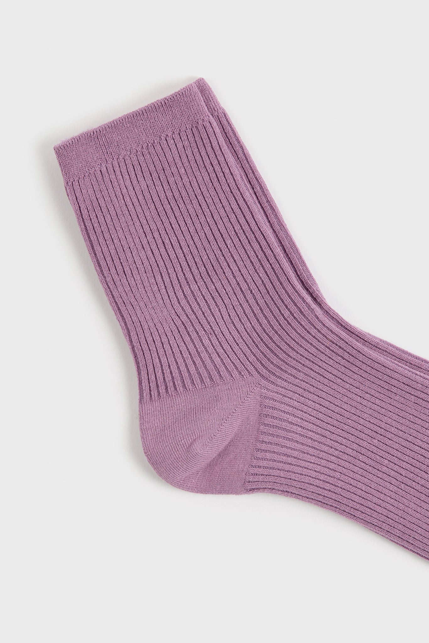 Lilac classic ribbed long socks_2