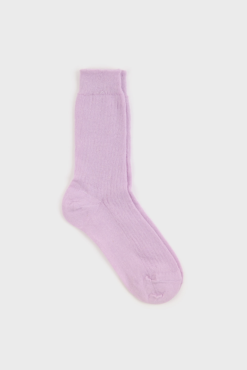 Lilac linen blend ribbed socks_1