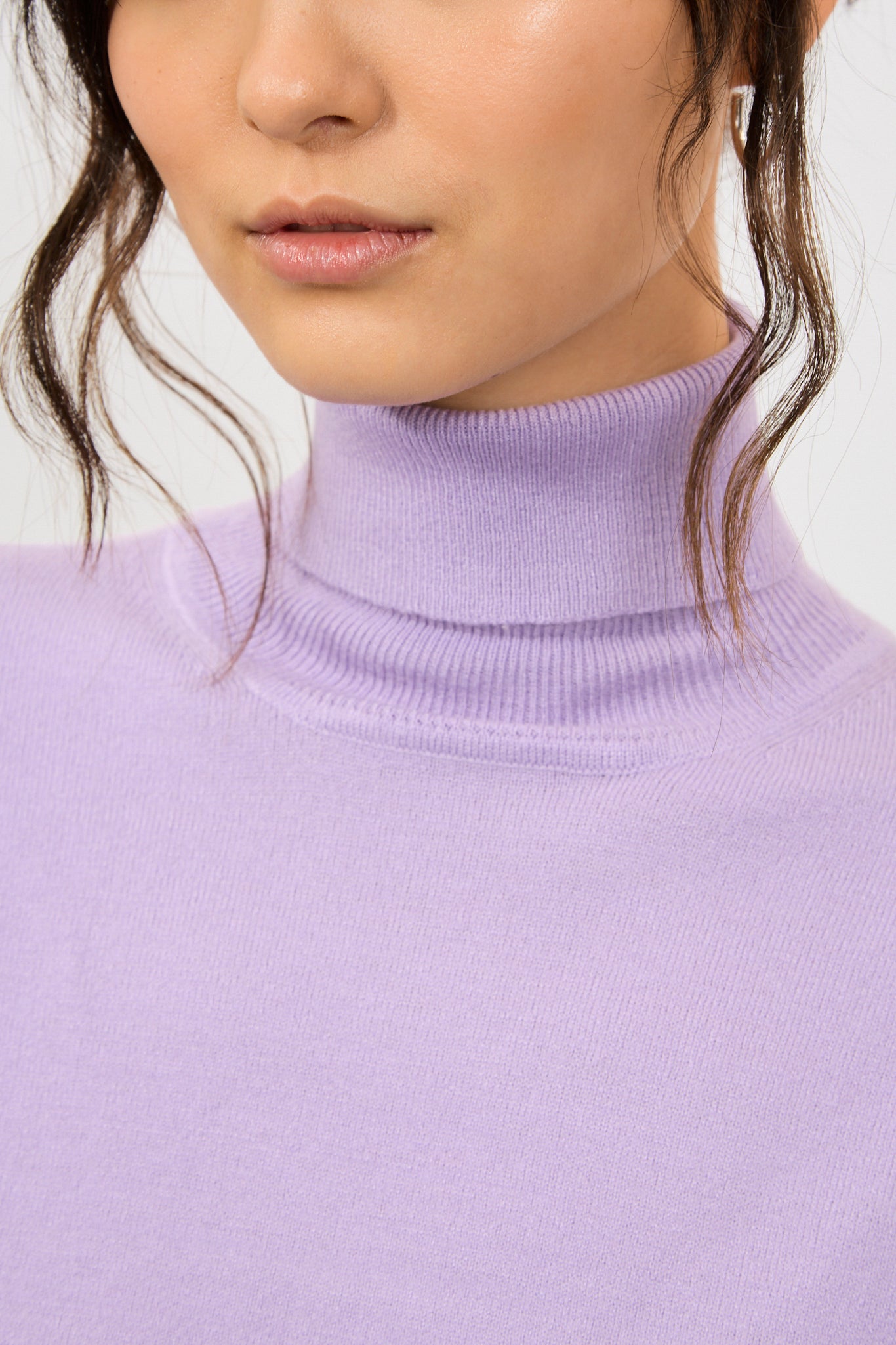 Lilac semi sheer thin knit turtleneck_3