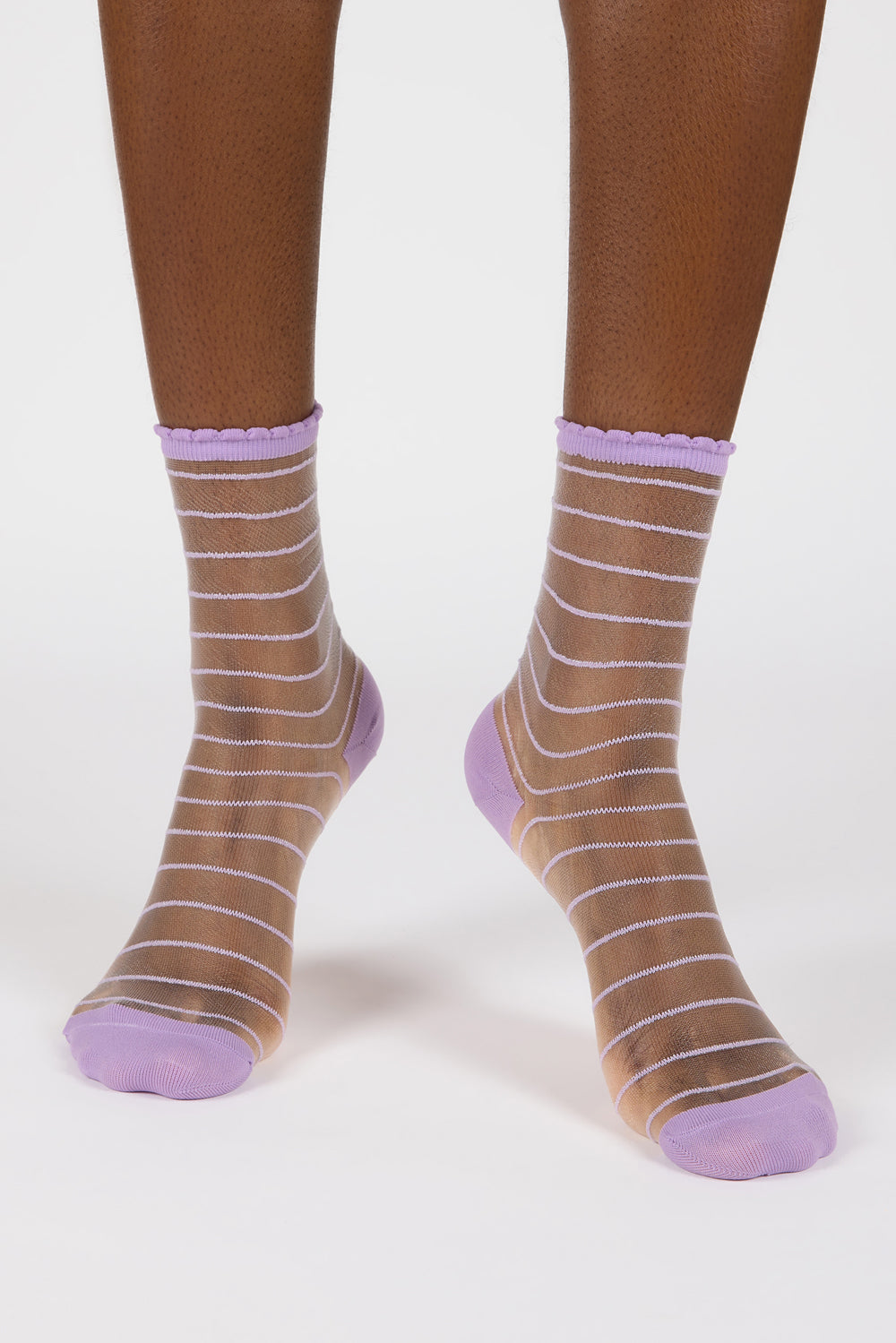 Lilac sheer horizontal stripe socks_2