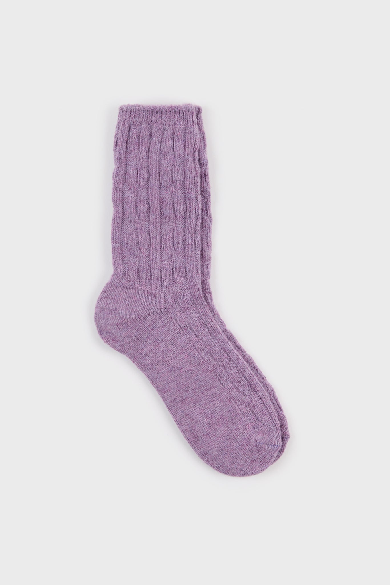 Lilac wool blend ribbed socks_1