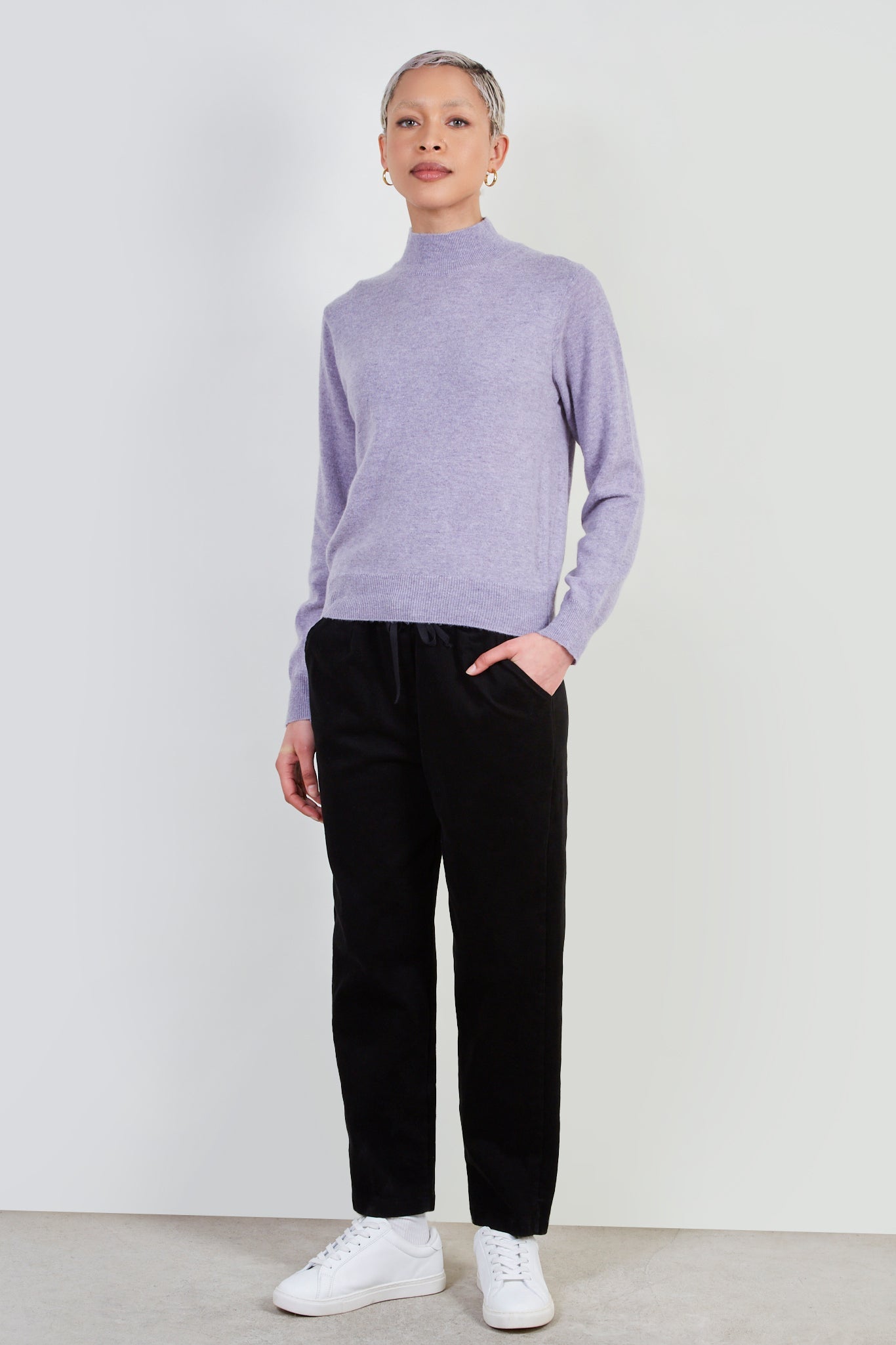 Lilac alpaca blend mock neck knit top_2