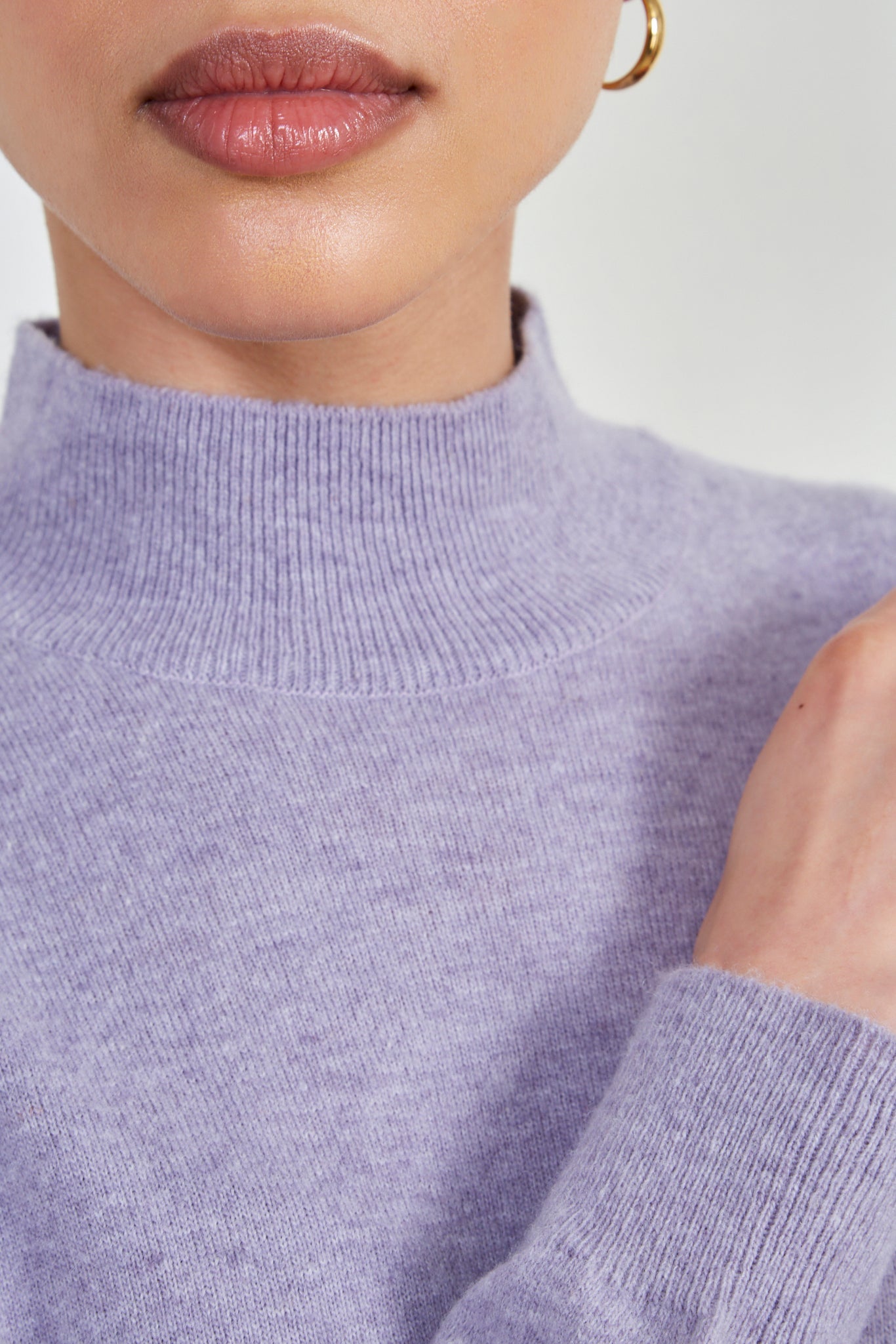 Lilac alpaca blend mock neck knit top_4