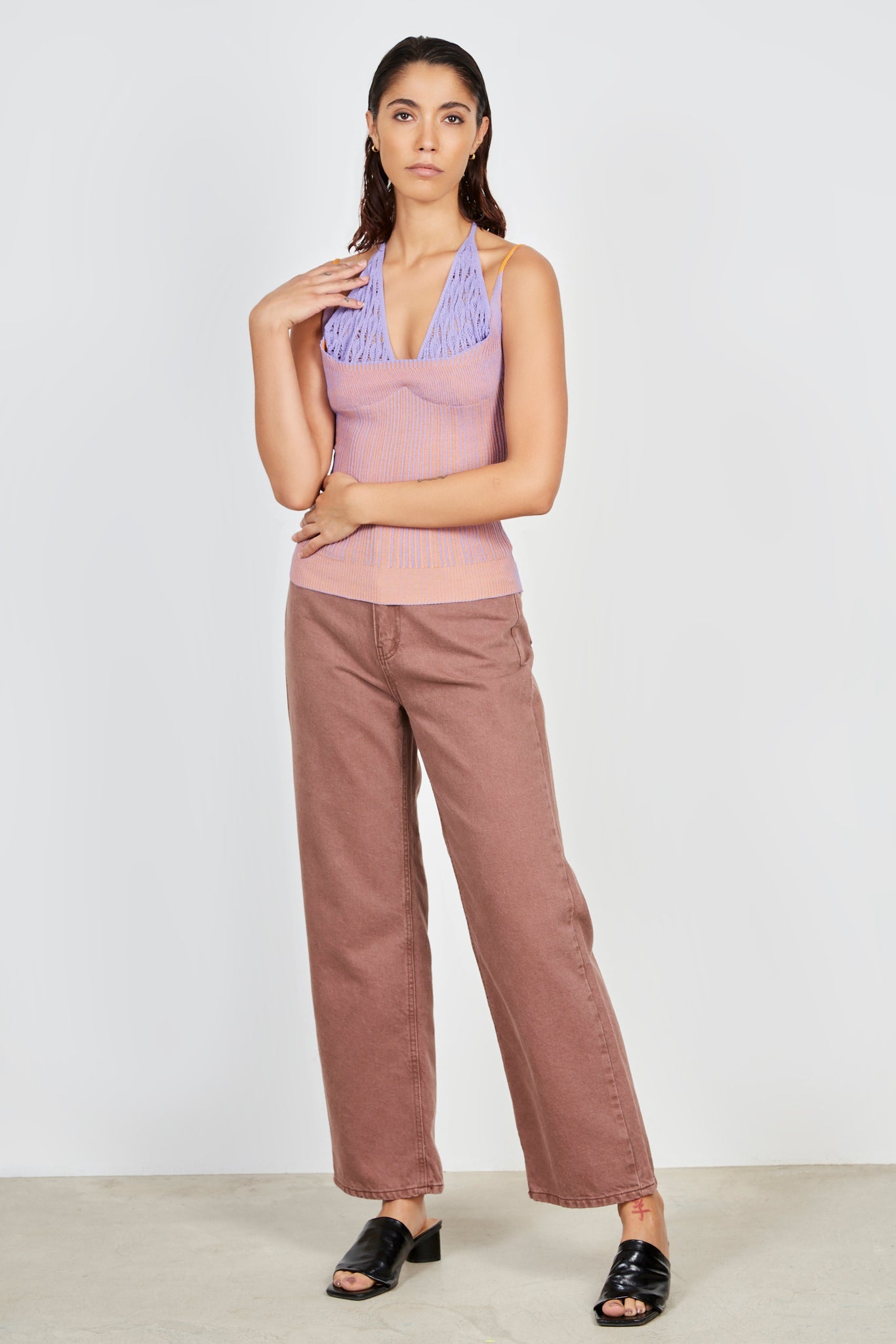 Lilac halter strap ribbed tank_4