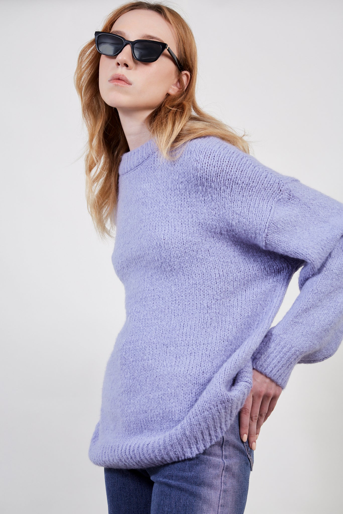 Lilac oversized crew neck jumper_1