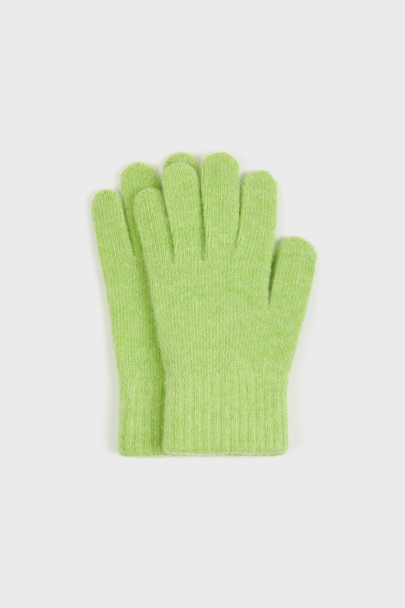 Lime green wool blend gloves_1
