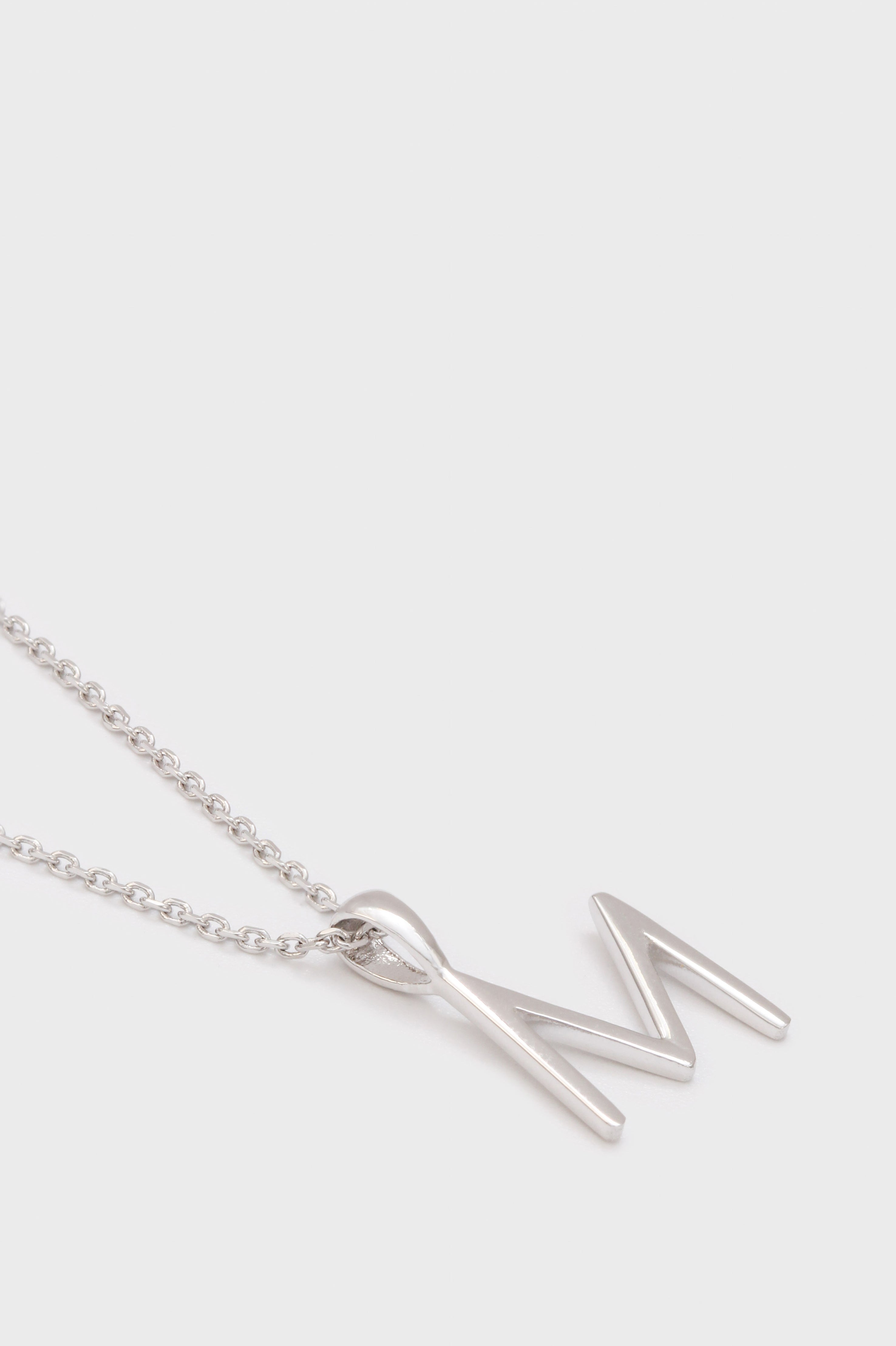 Charm necklace - Silver name initial letter 'M'_2