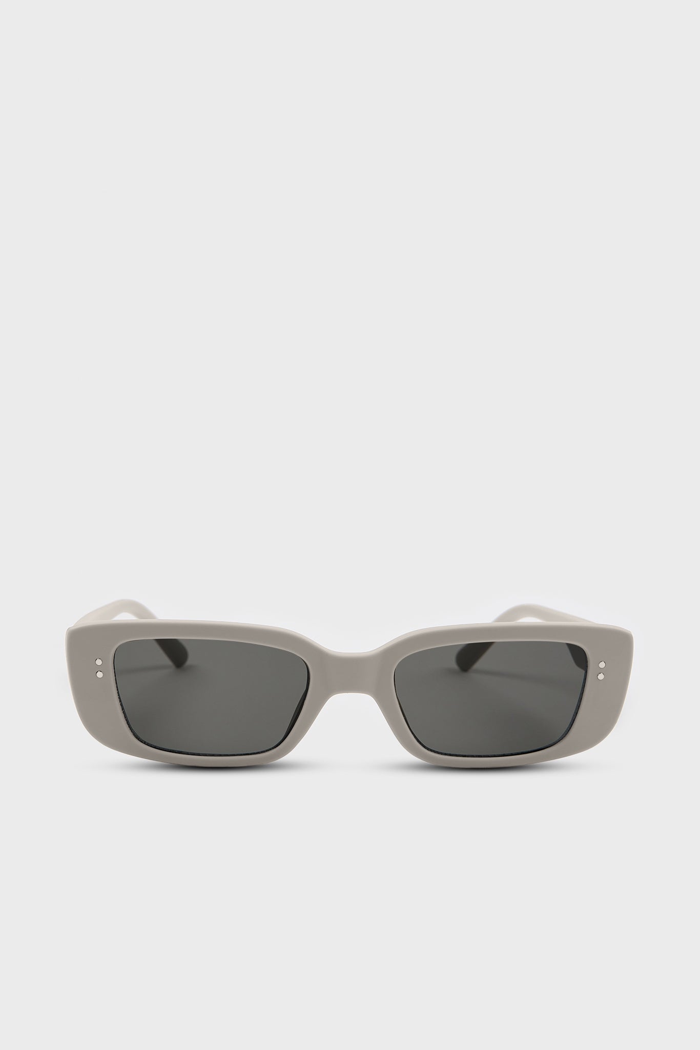 Matte grey thin rectangular sunglasses_3