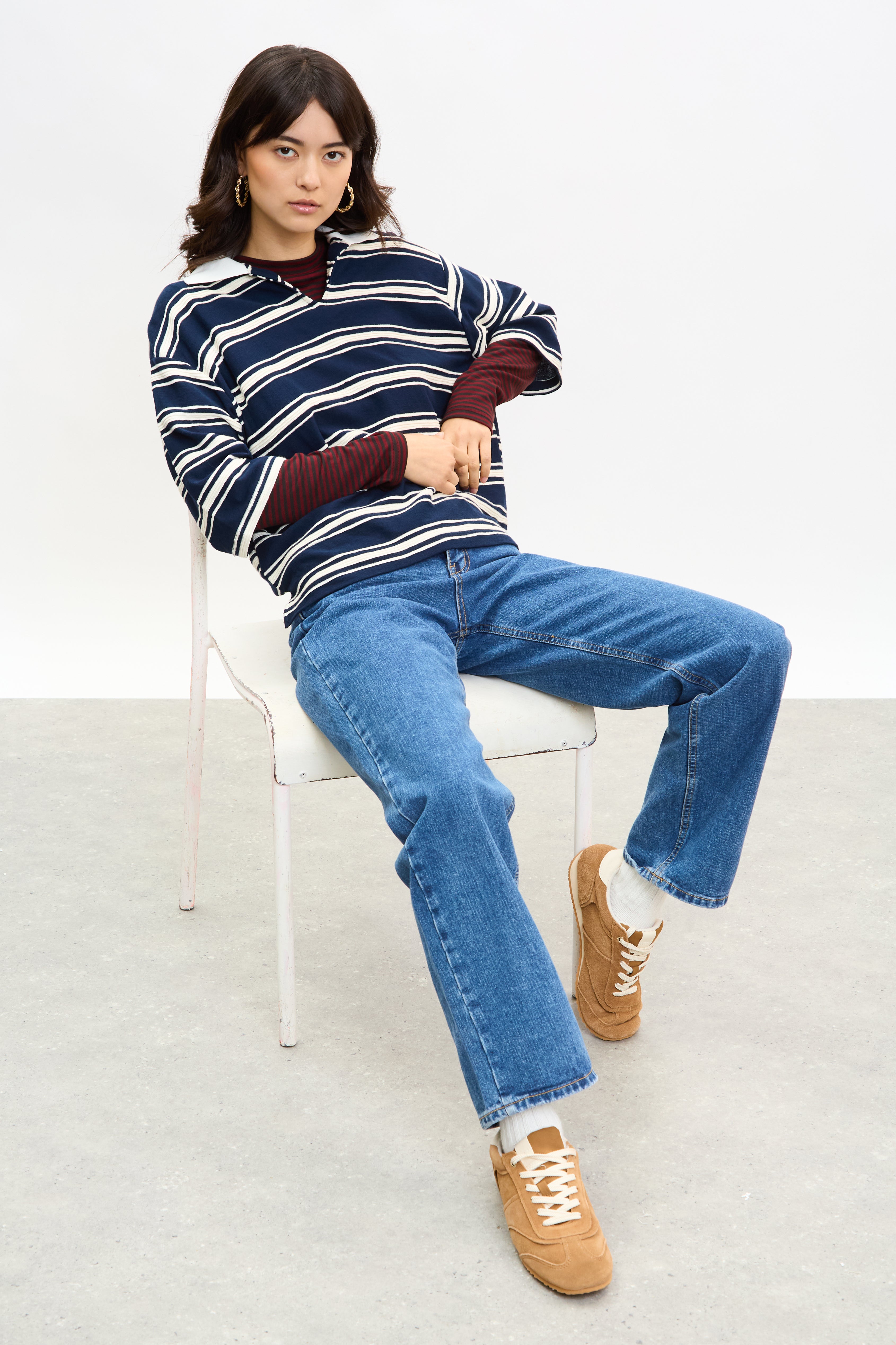 Mid blue baggy straight leg jeans_5