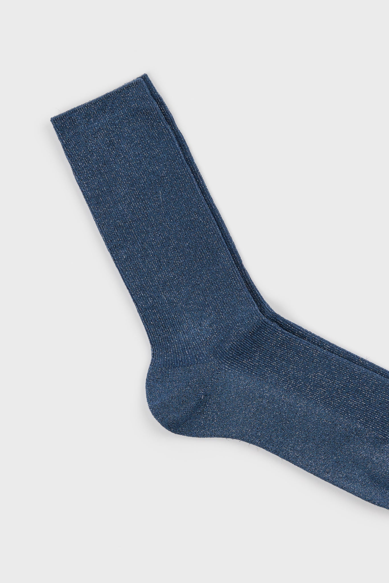 Mid blue modal blend ribbed socks_2