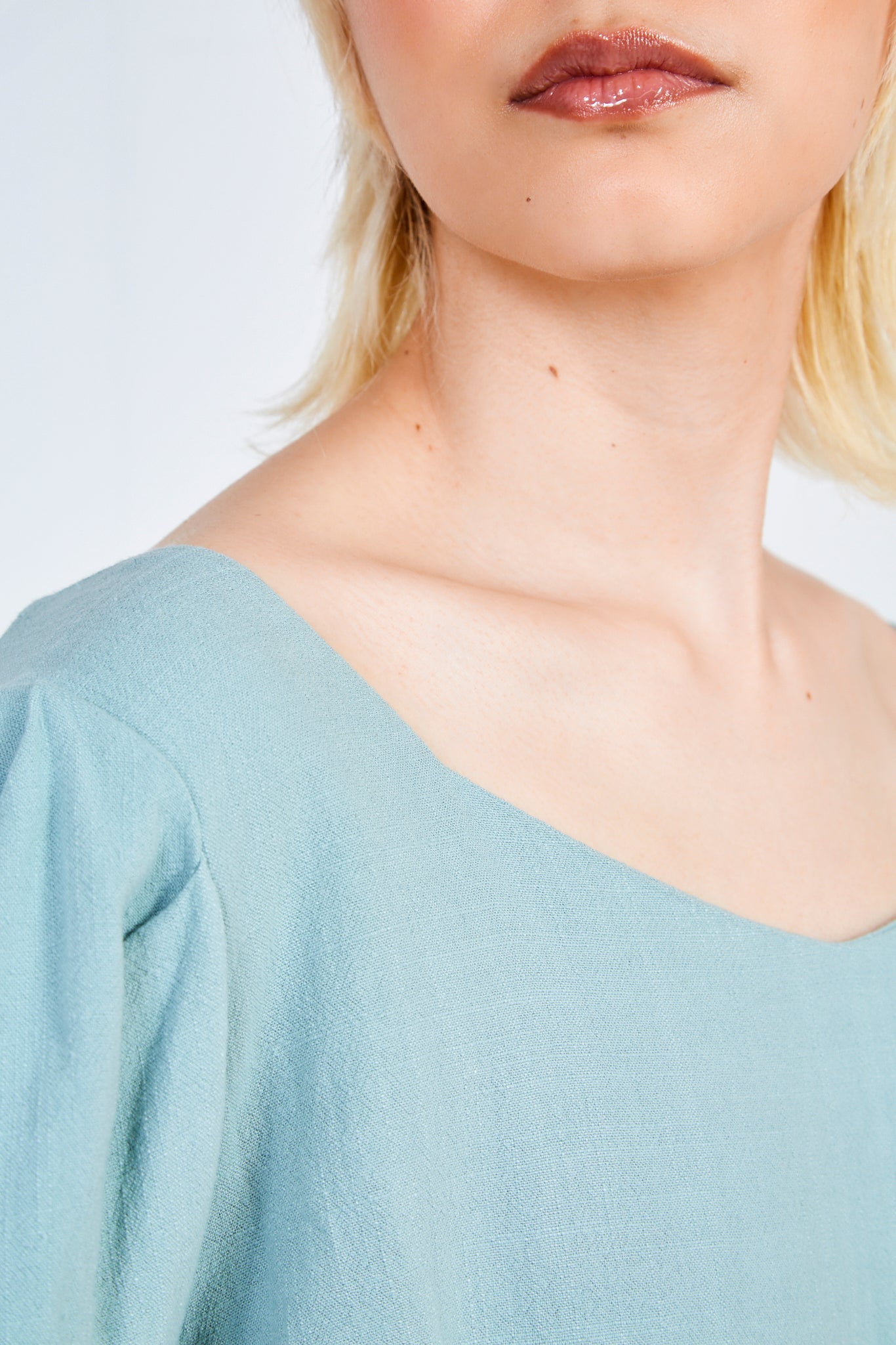 Mint ruched waist short sleeved top_4