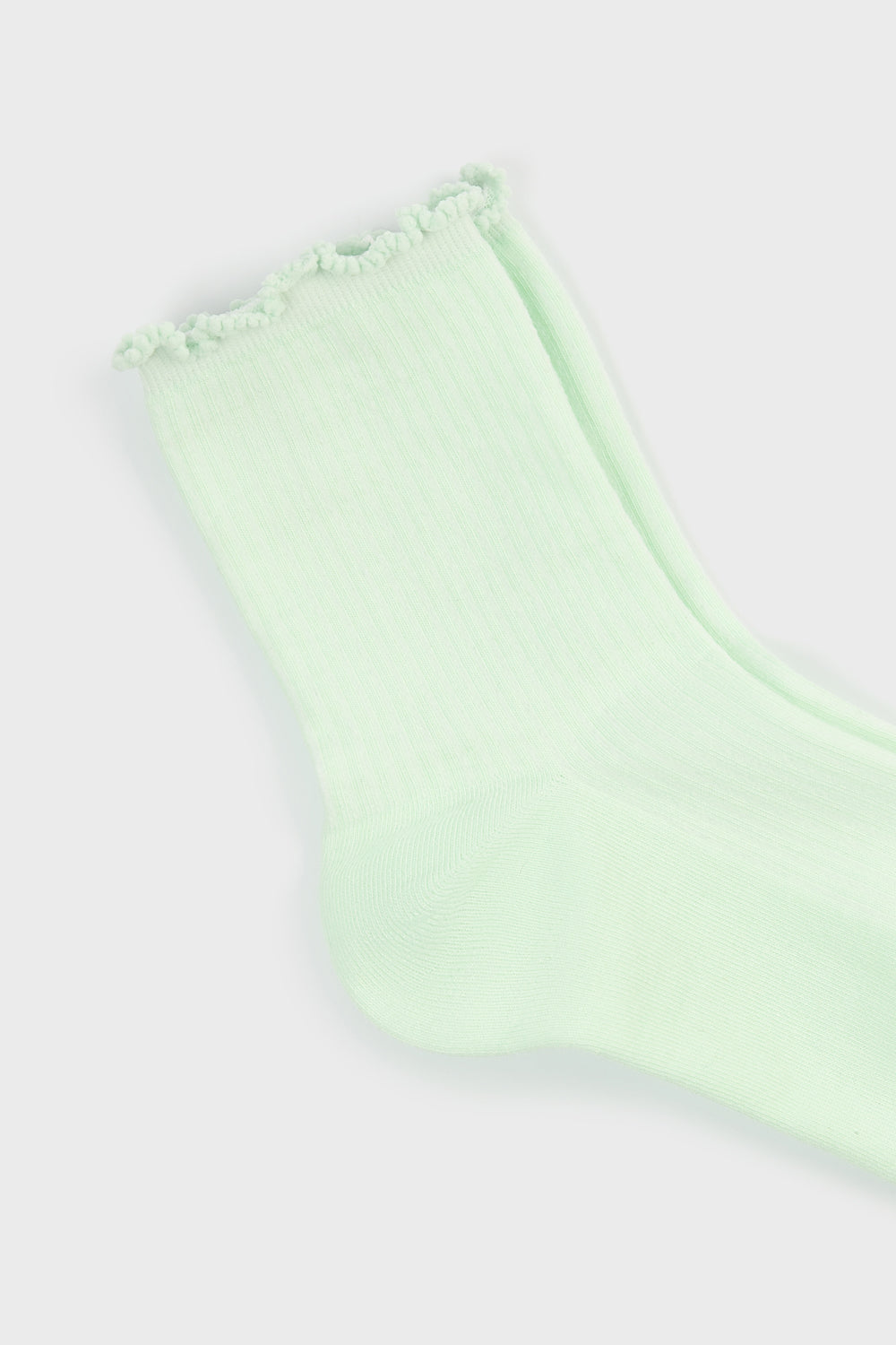 Mint green lettuce trim classic socks_4