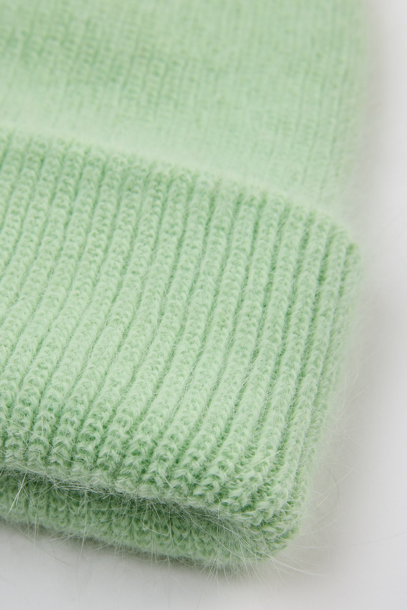 Mint green mohair beanie hat_2