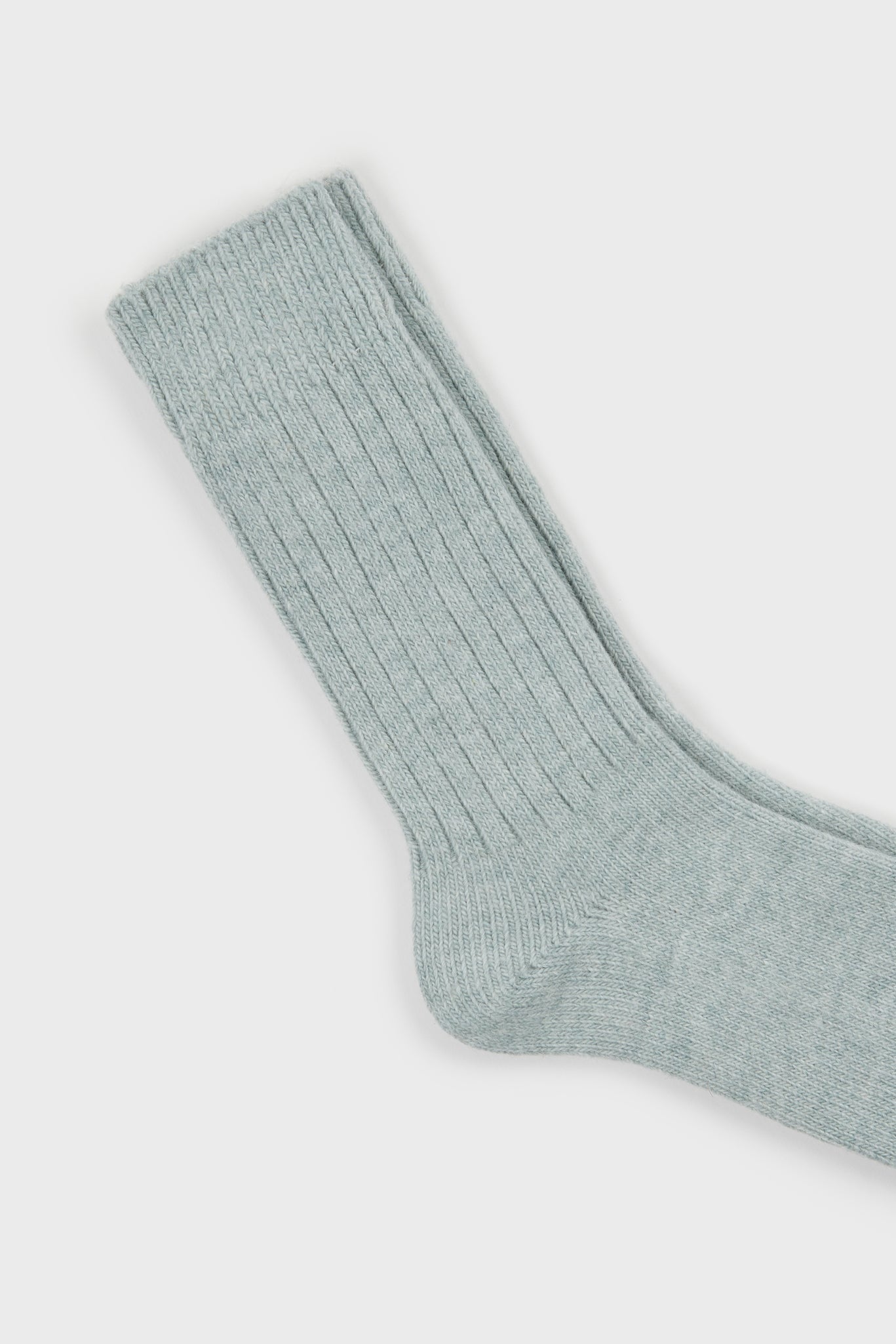 Mint green ribbed alpaca blend socks_2