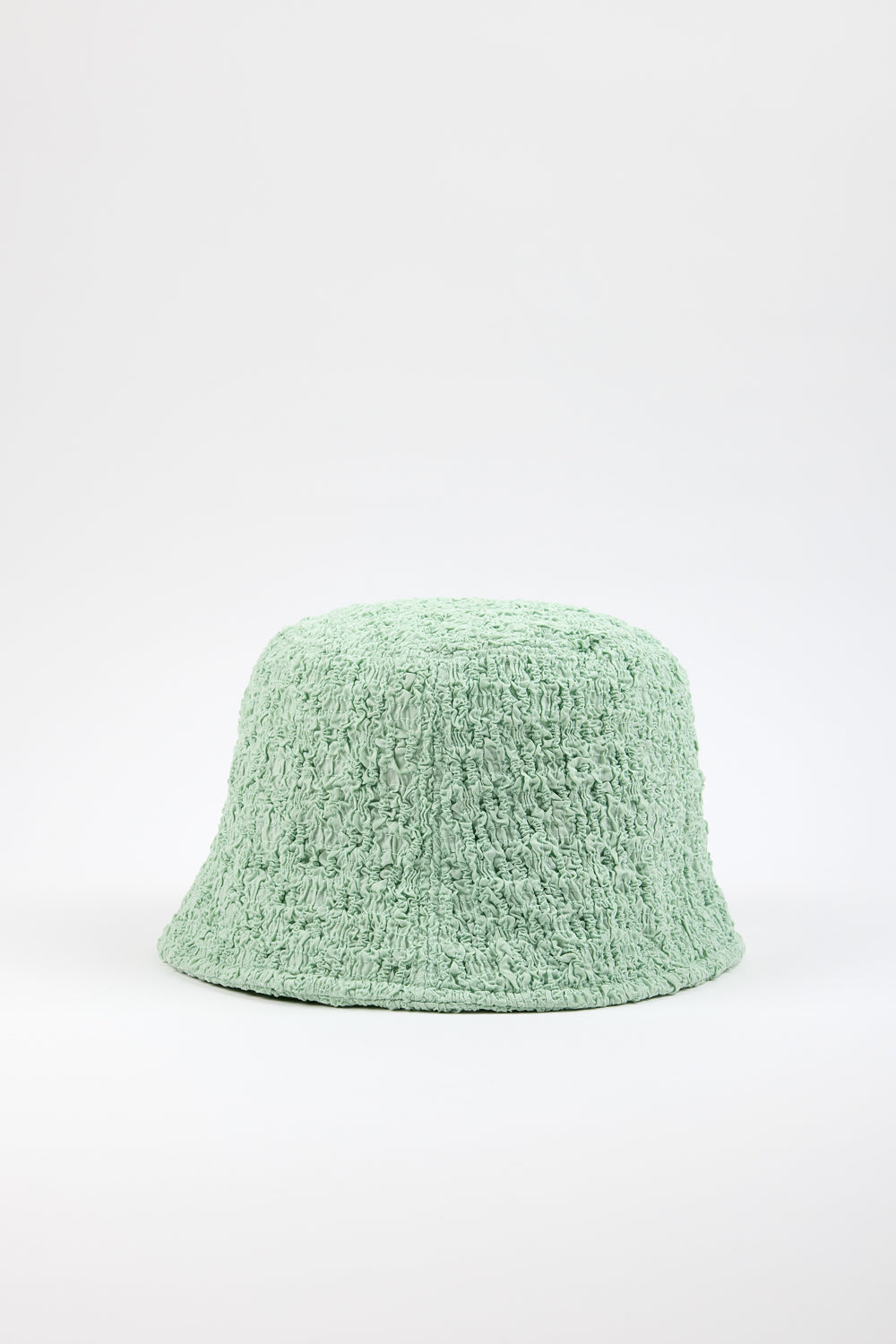 Mint green textured slim profile bucket hat_1