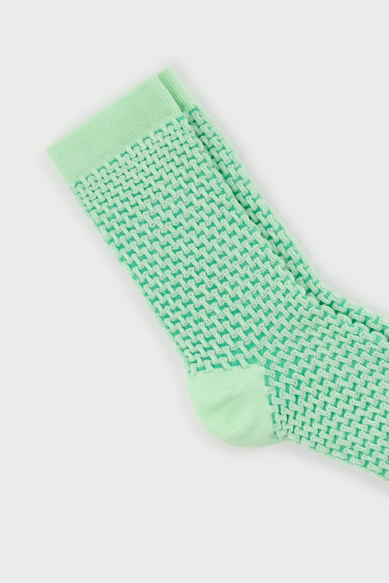 Mint green two tone waffle socks_4