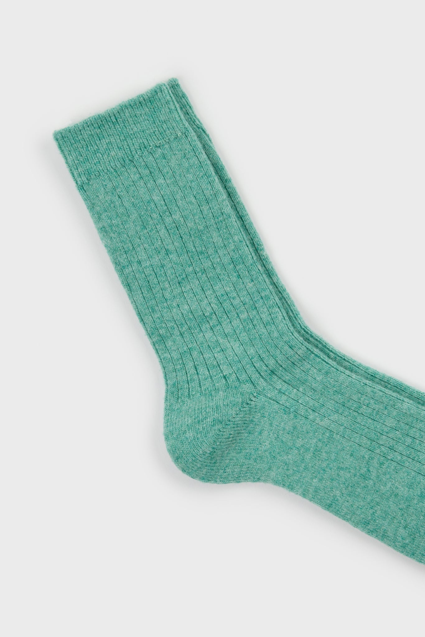 Mint ribbed cashmere wool blend socks_2