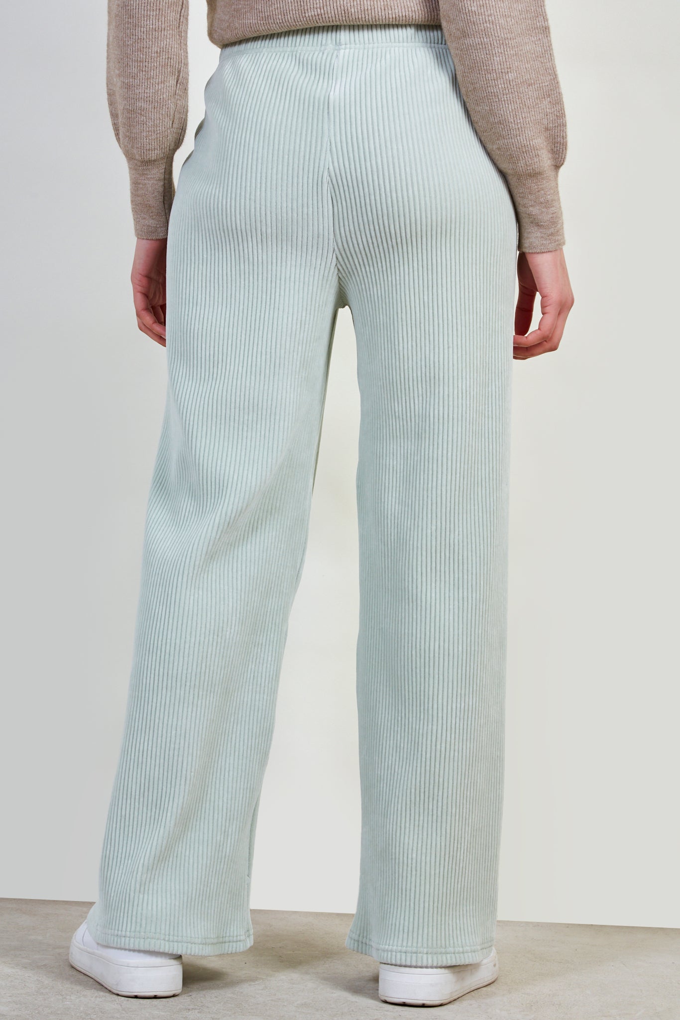 Mint green ribbed velvet trousers_3