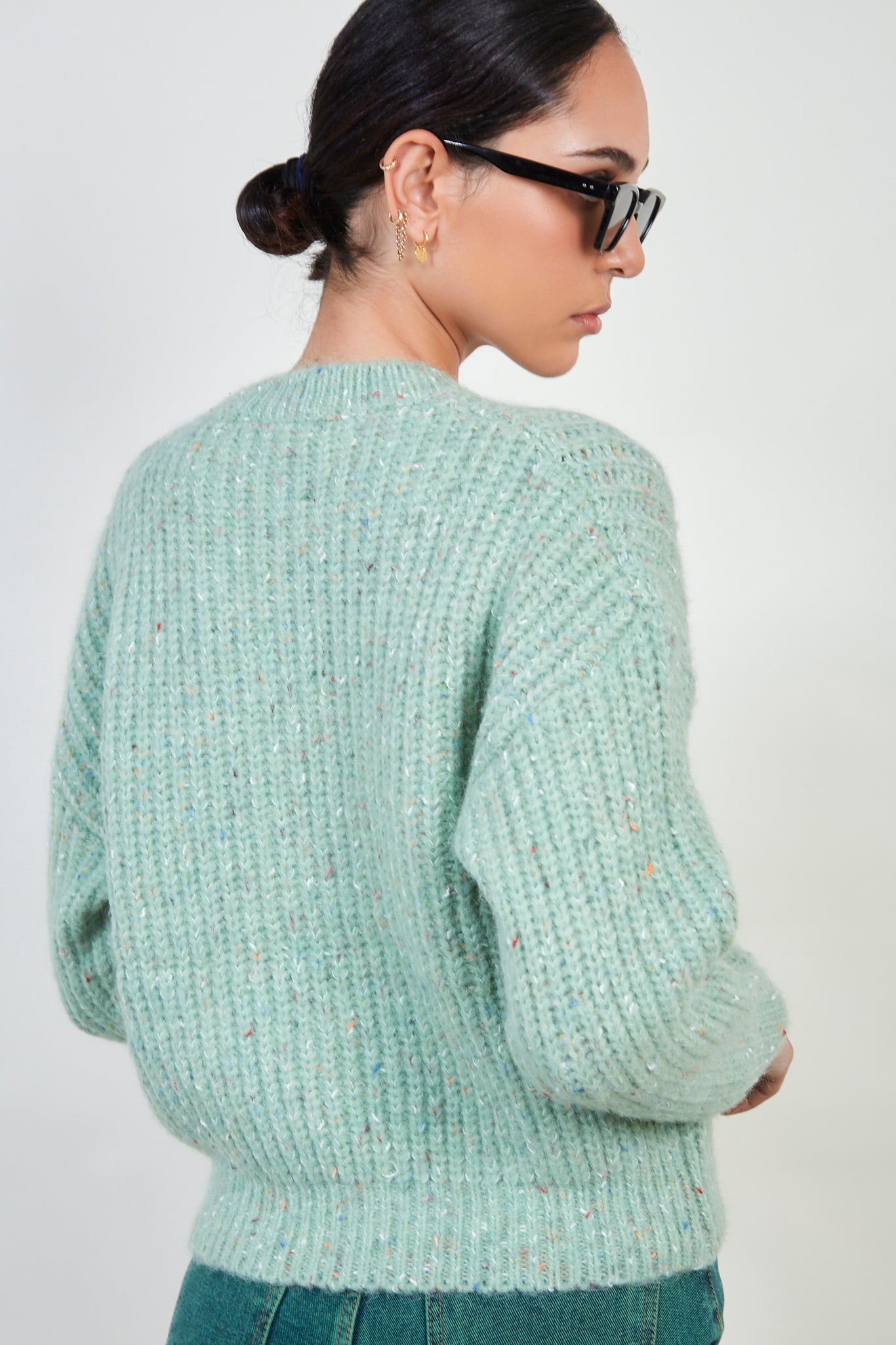 Mint green rainbow fleck ribbed jumper_3