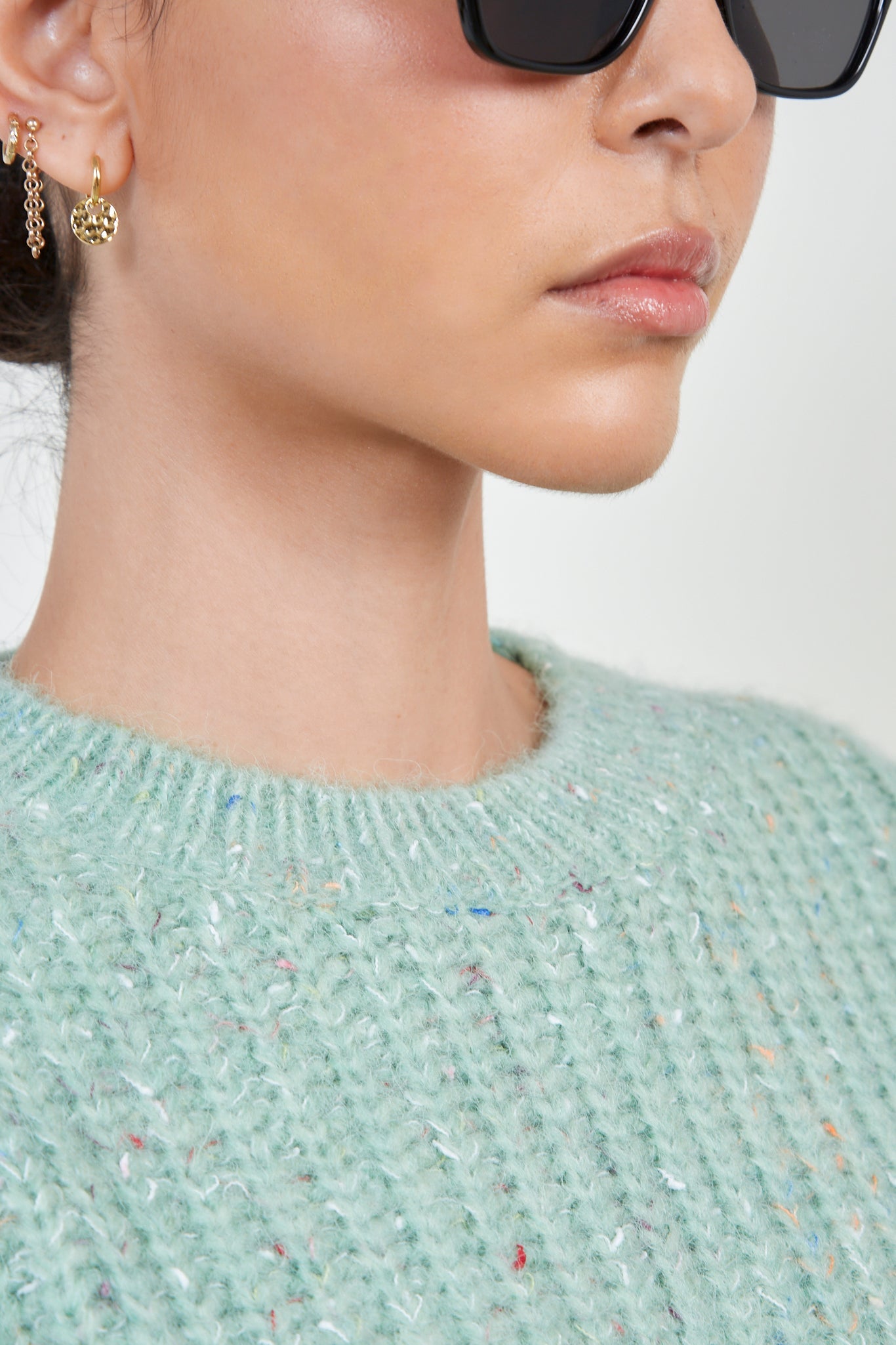 Mint green rainbow fleck ribbed jumper_4