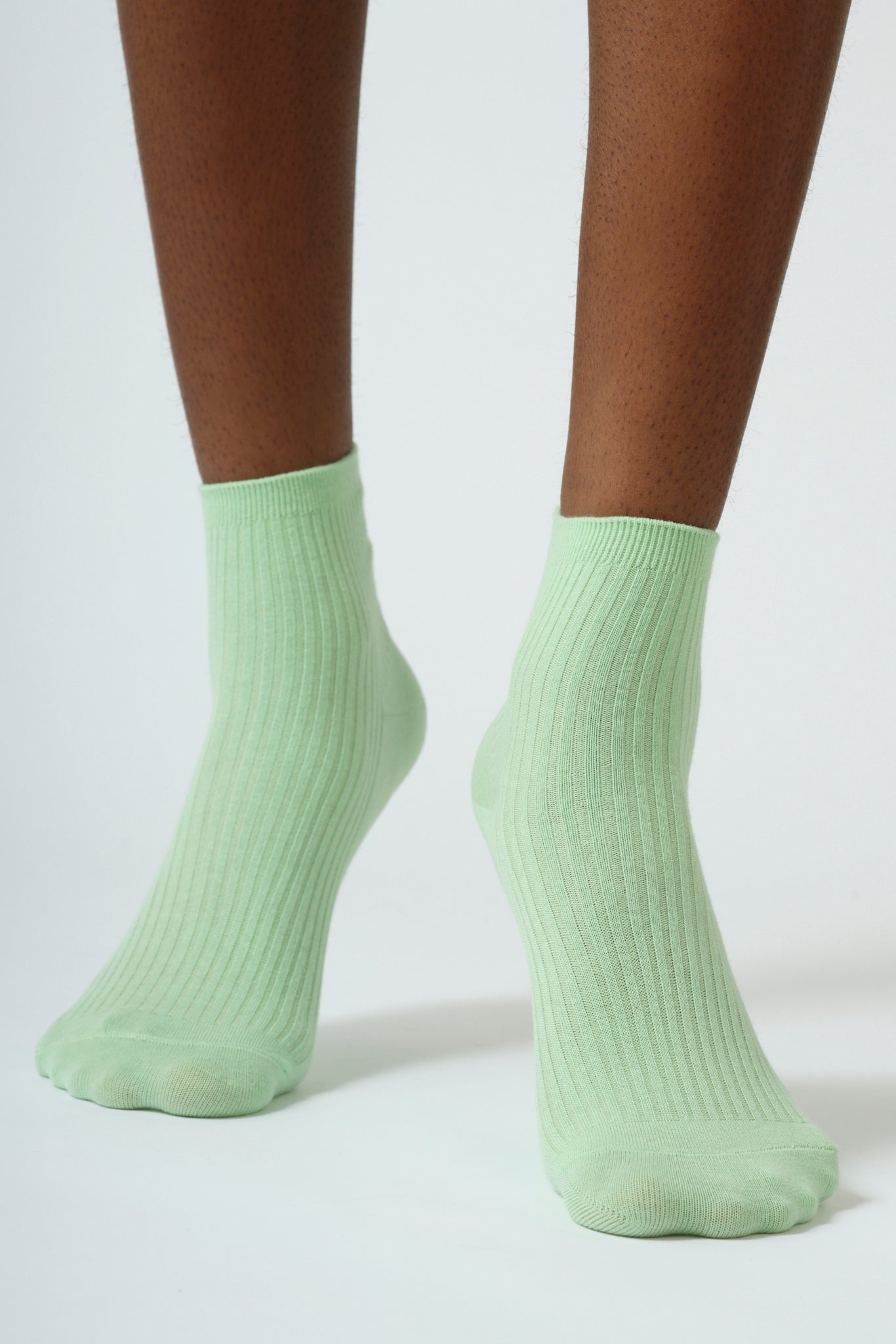 Mint green short cotton blend socks_2