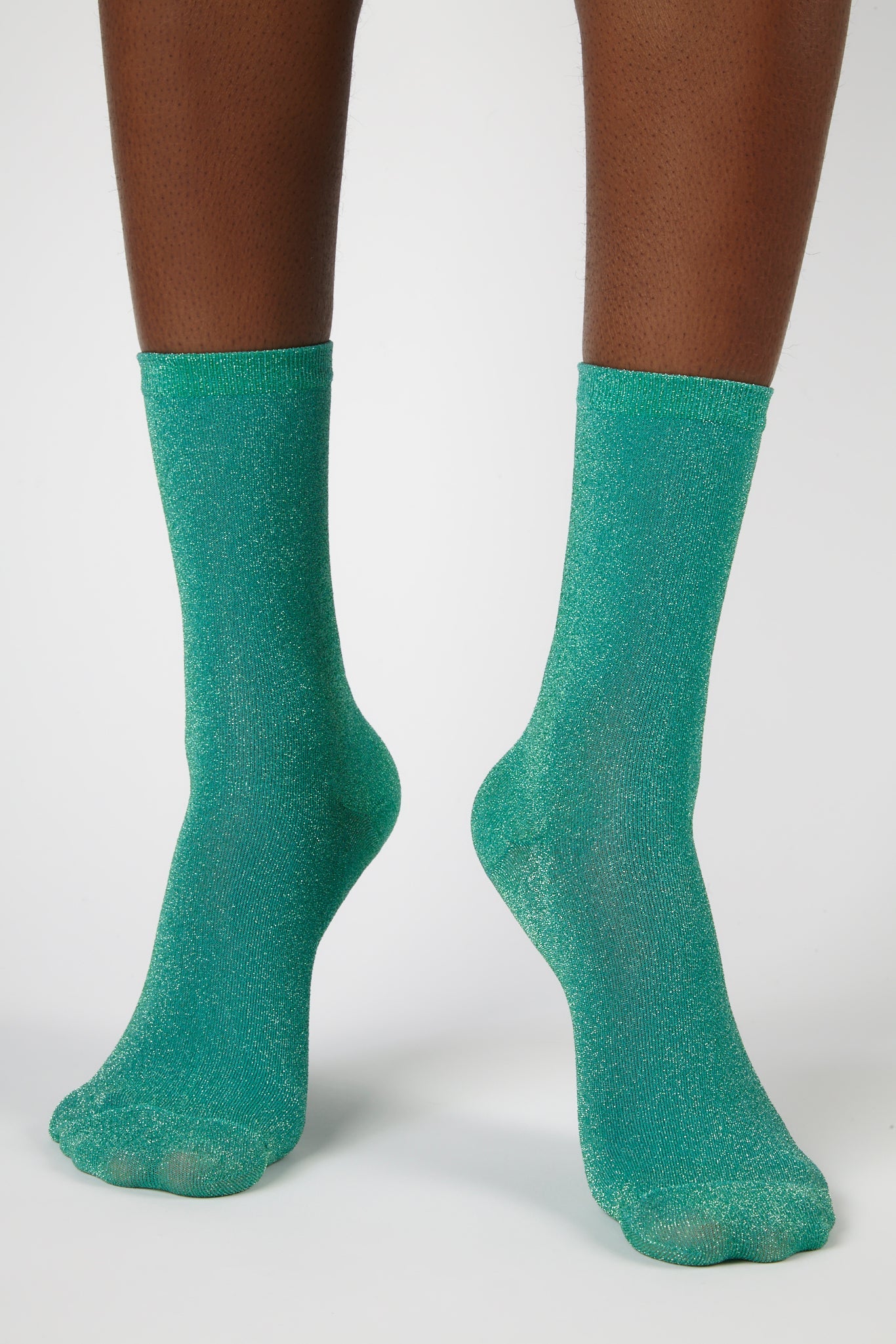 Mint green smooth glitter socks_4