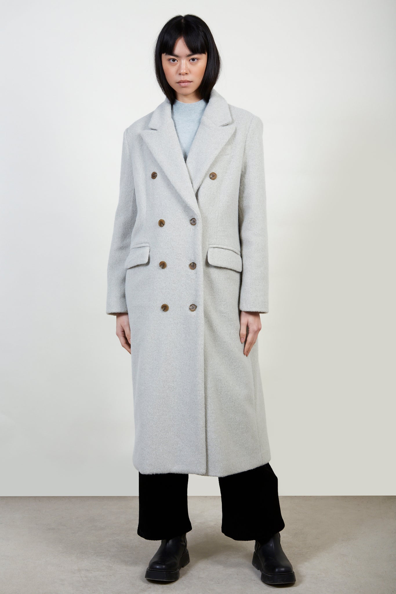 Mint soft wool blend double breasted coat_1