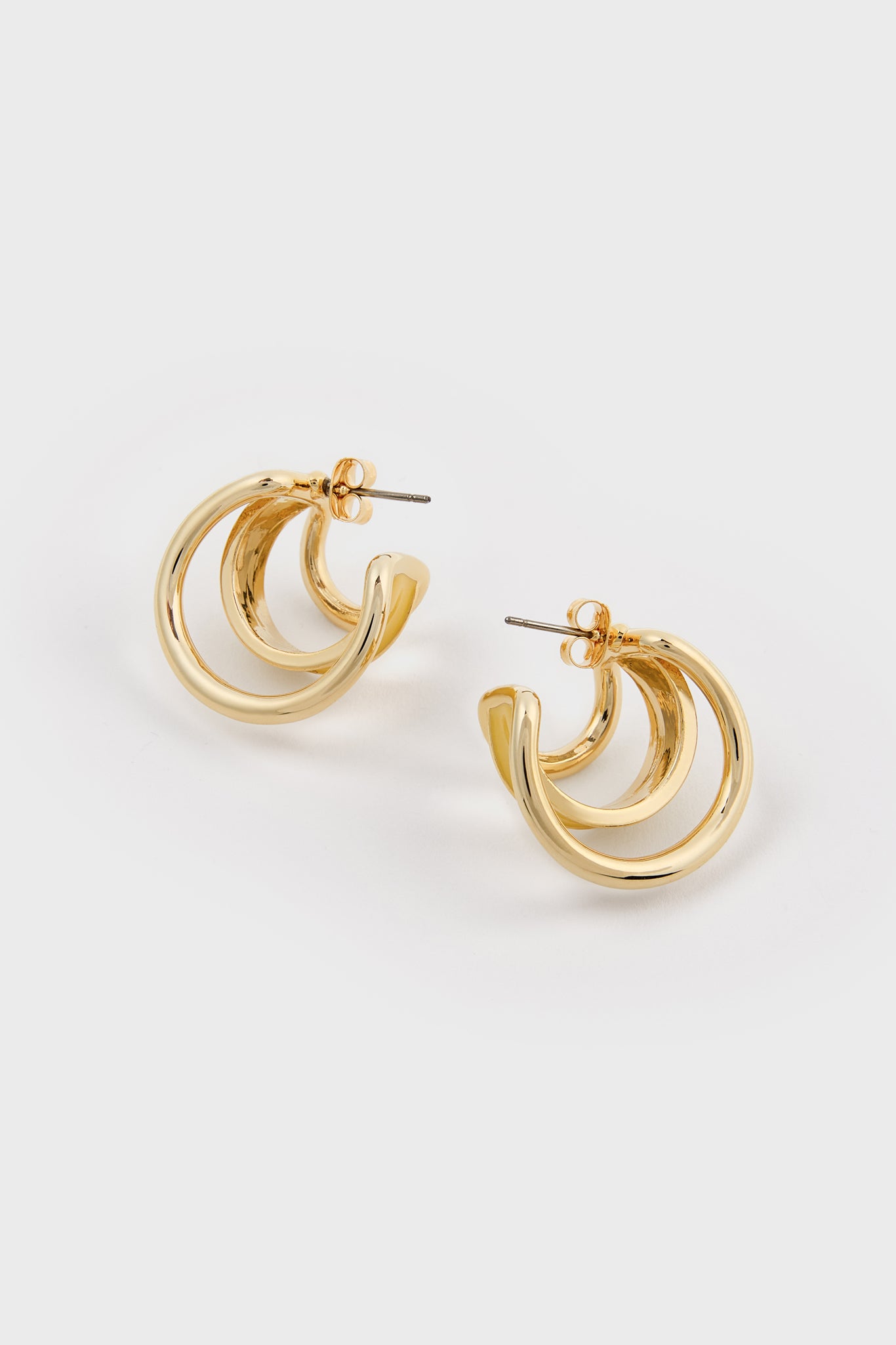 Mustard and gold triple line mini hoop earrings_2