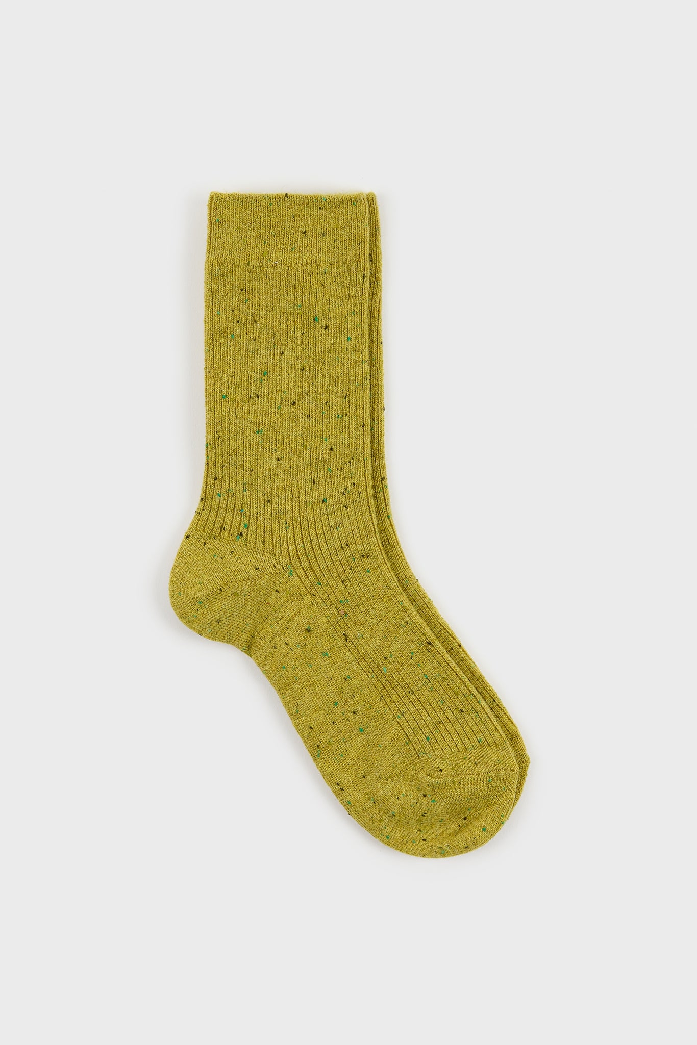 Mustard thin ribbed rainbow fleck socks_1