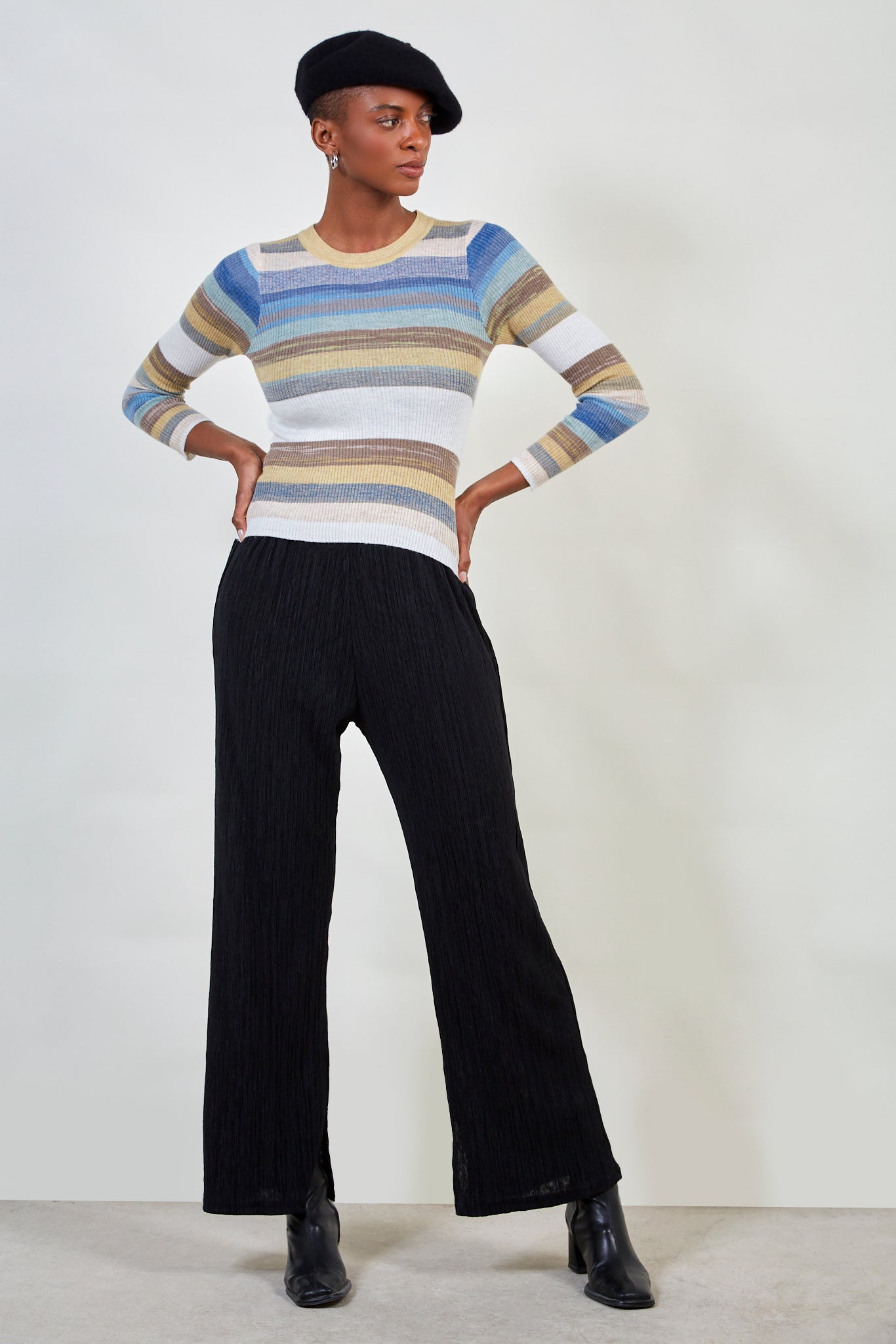 Mustard multicolour knit top_2