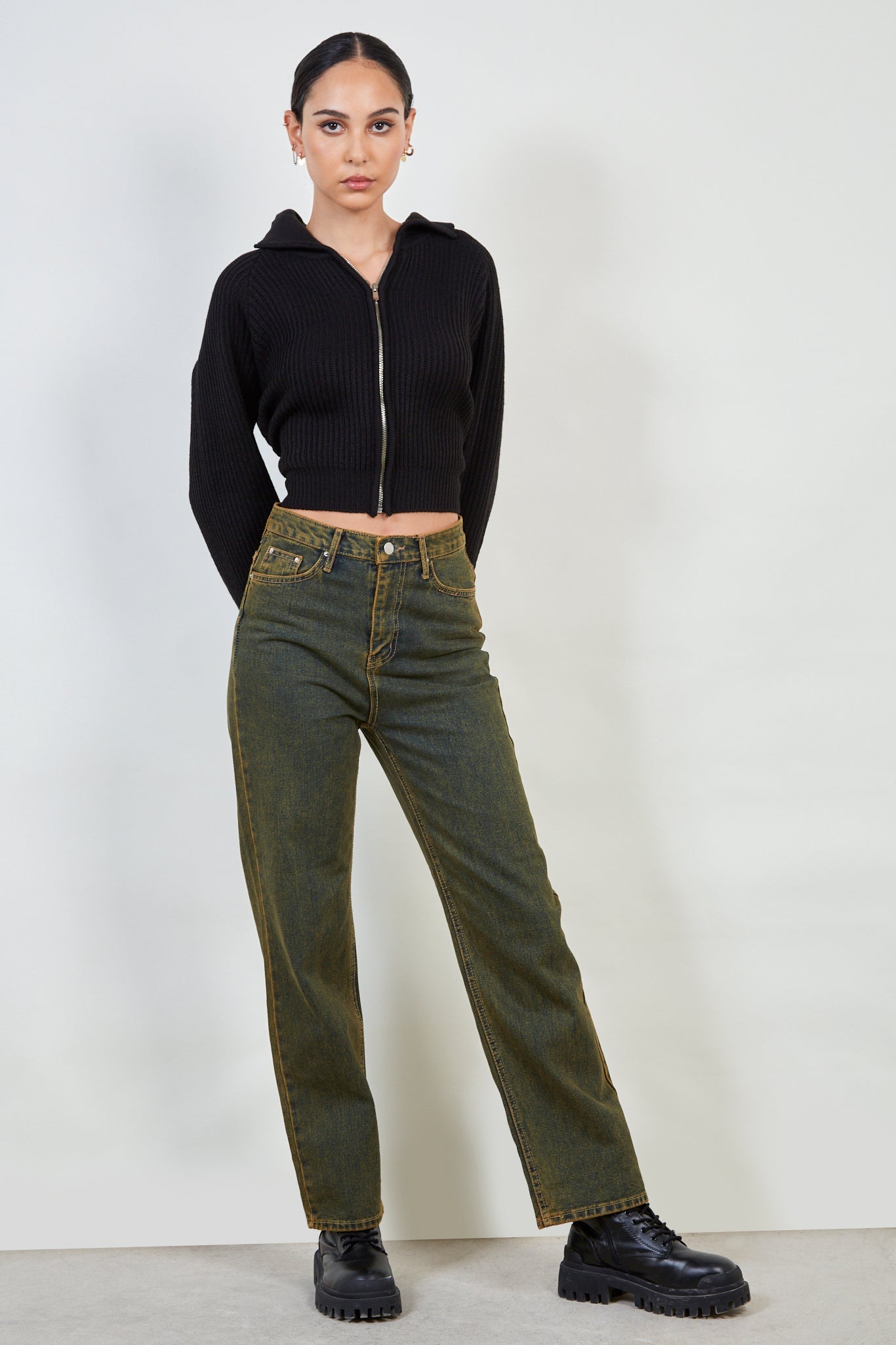 Mustard wide leg jeans_2