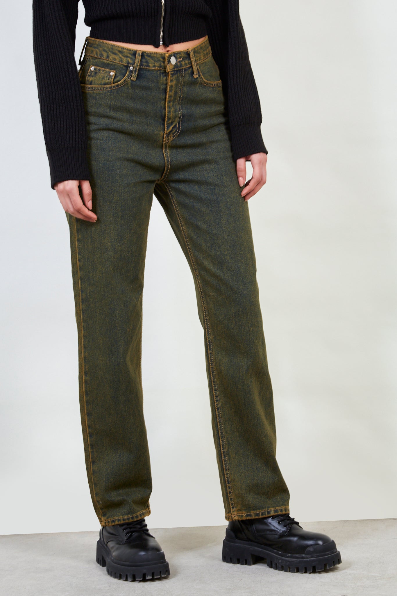 Mustard wide leg jeans_1