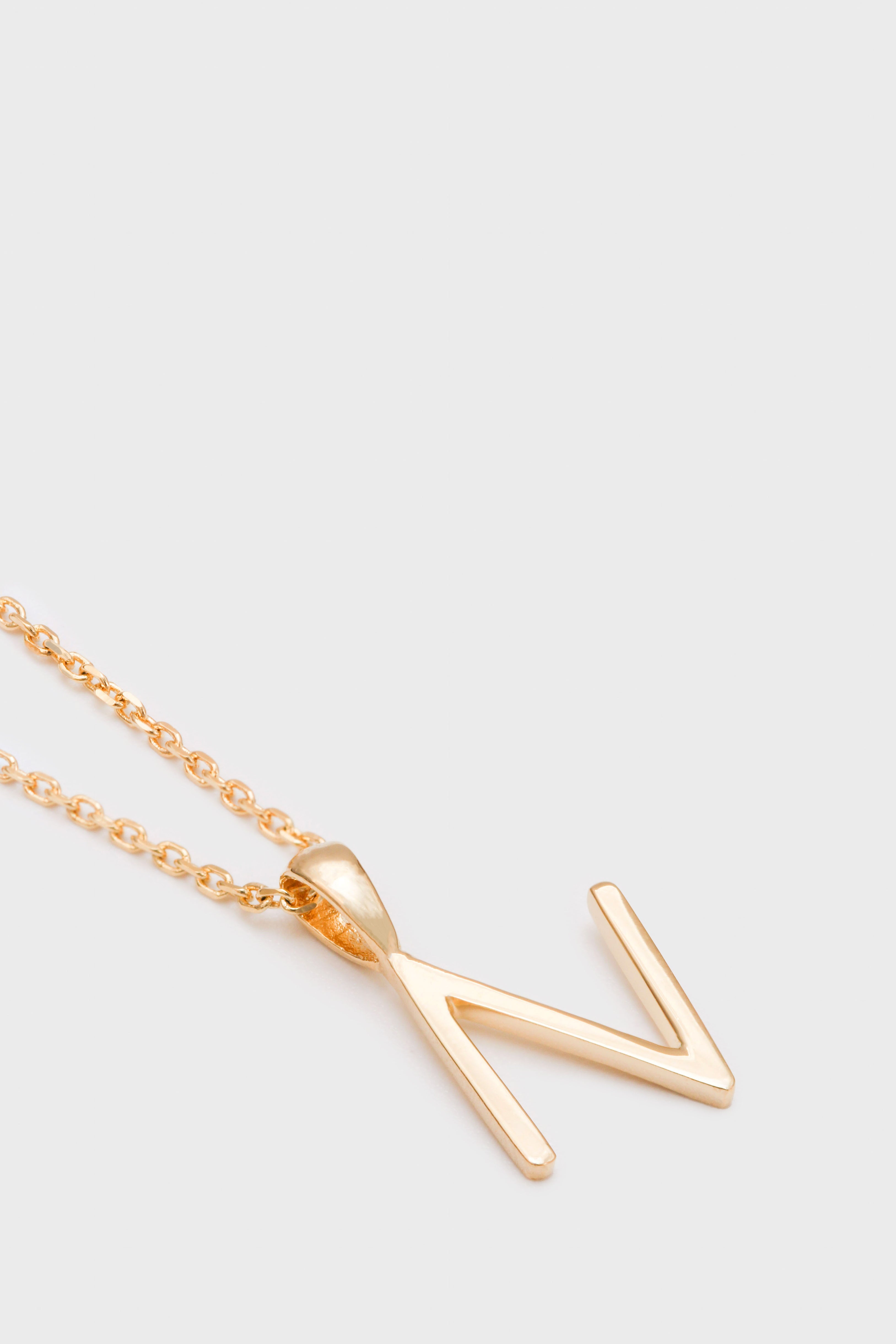 Charm necklace - Gold name initial letter 'N'_2