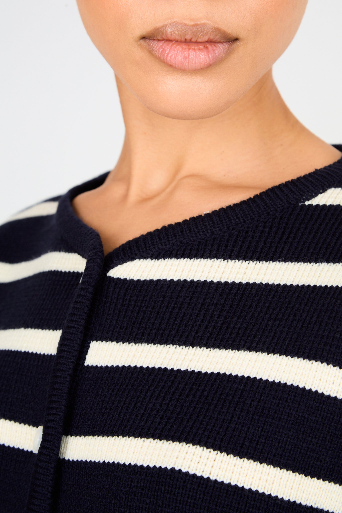 Navy and white horizontal striped cardigan_3
