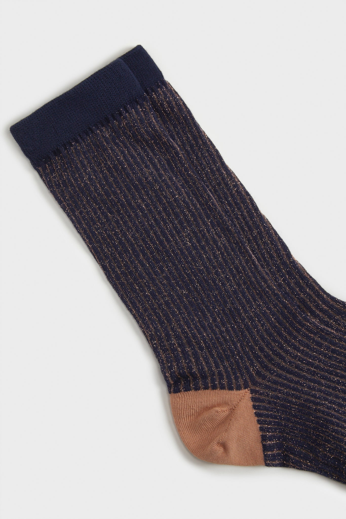 Navy blue glitter striped multicolour socks_3