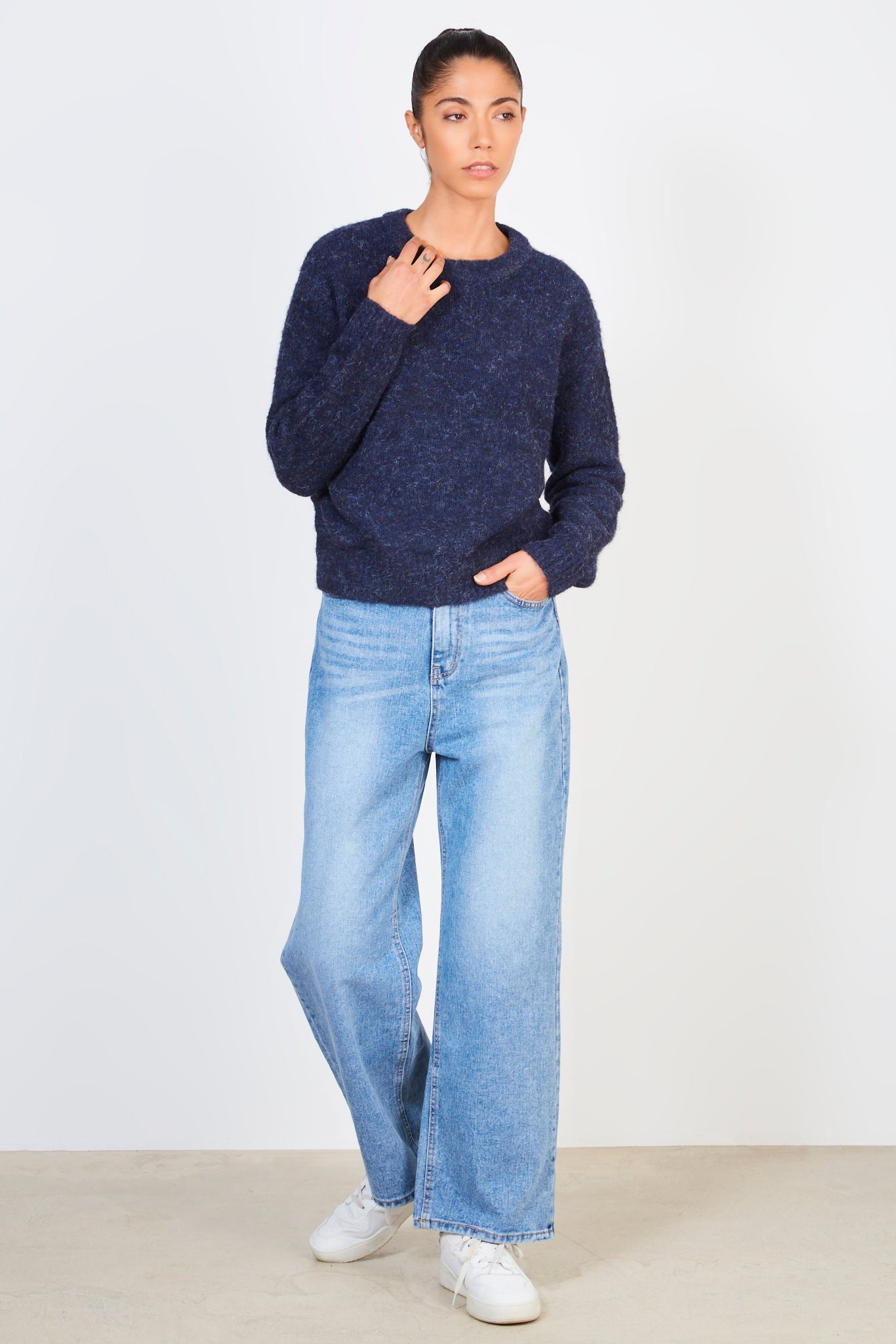 Navy blue ultra soft mohair jumper_4