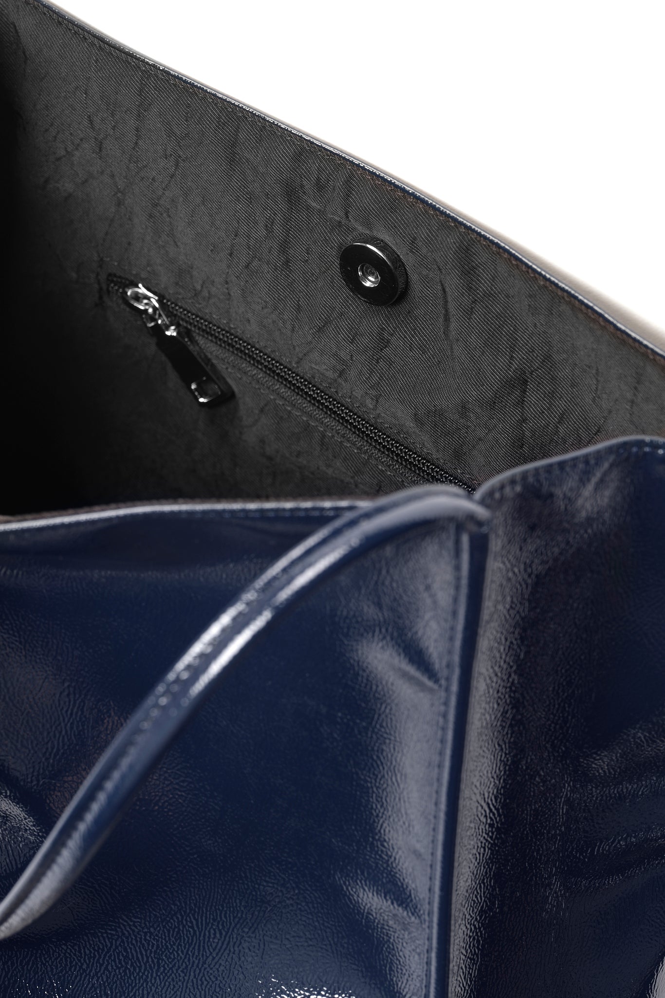 Navy blue high shine PVC tote bag_5