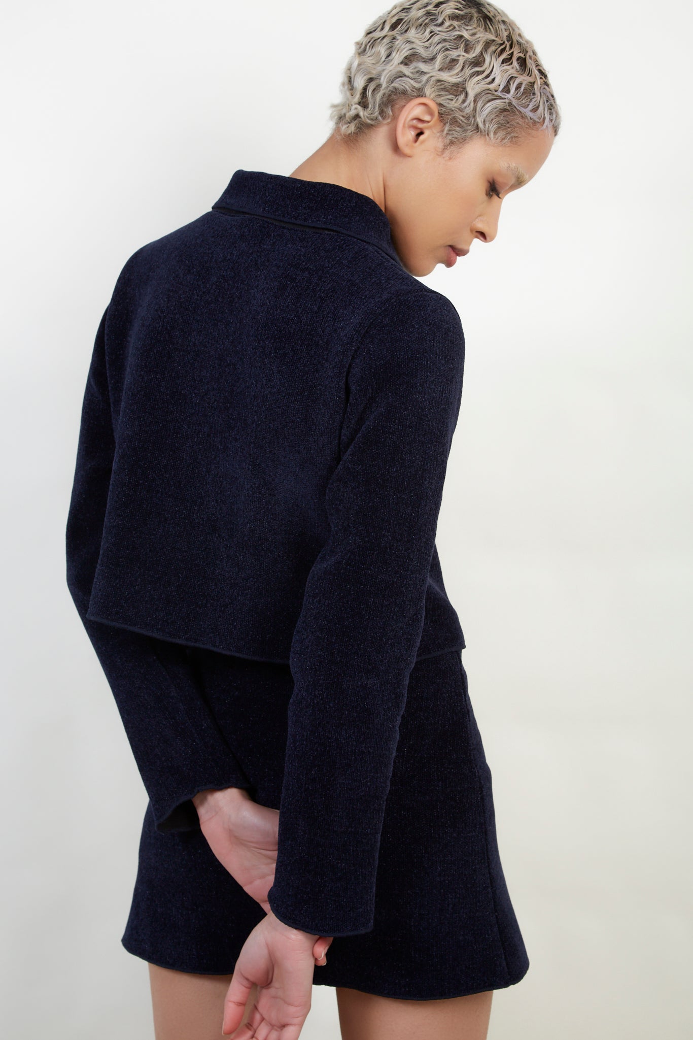 Navy textured shirt_3