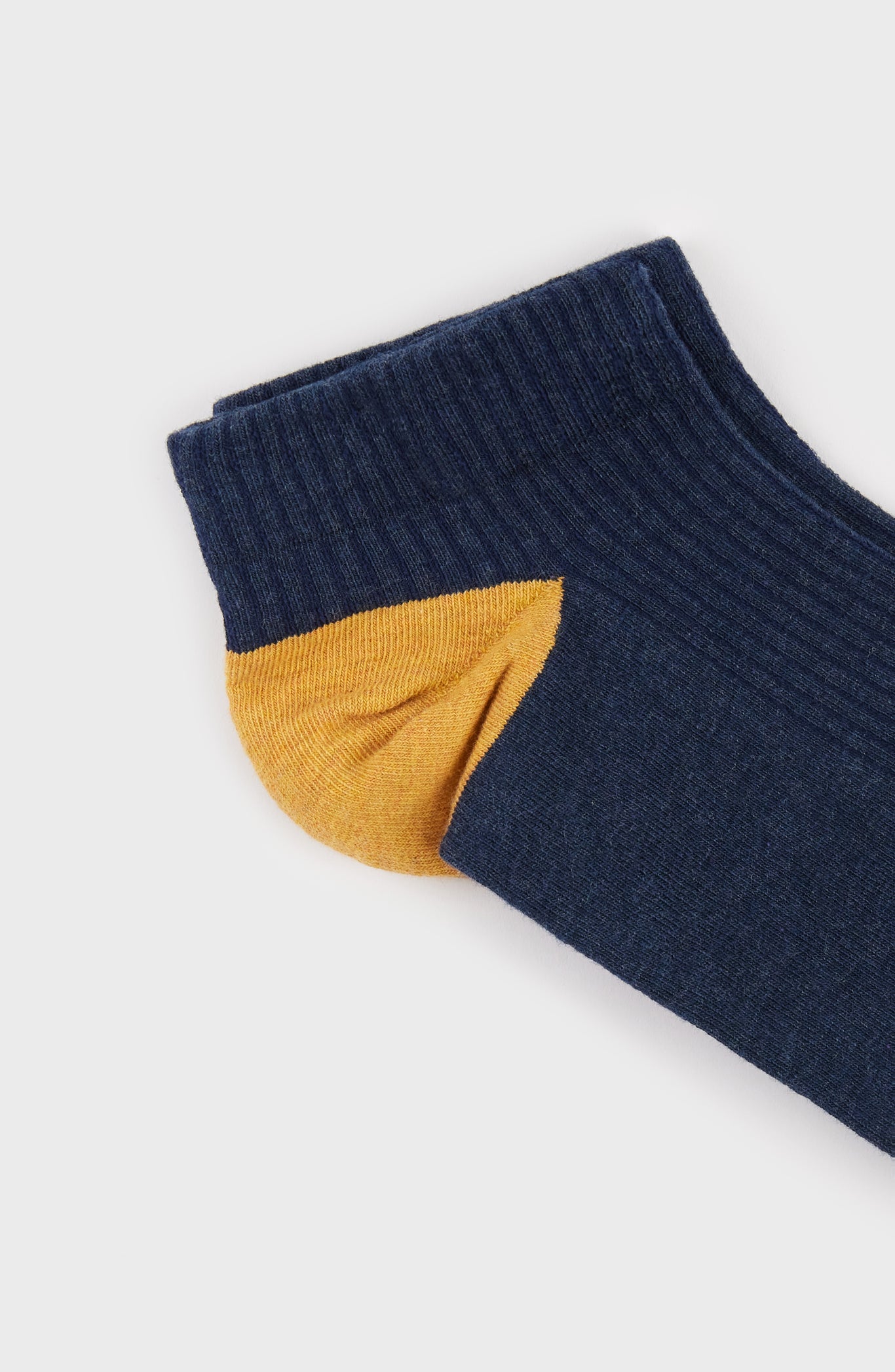Navy tricolor ankle socks_4