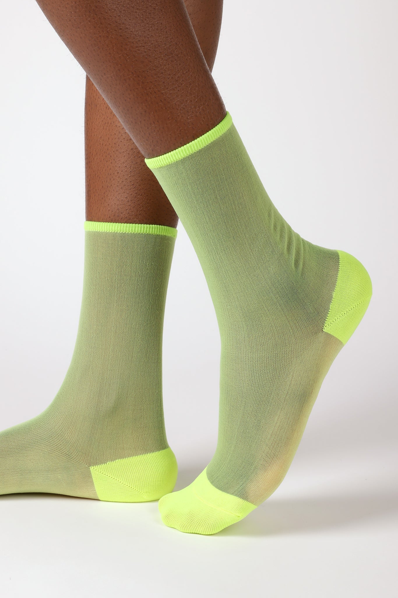Neon yellow sheer socks_1