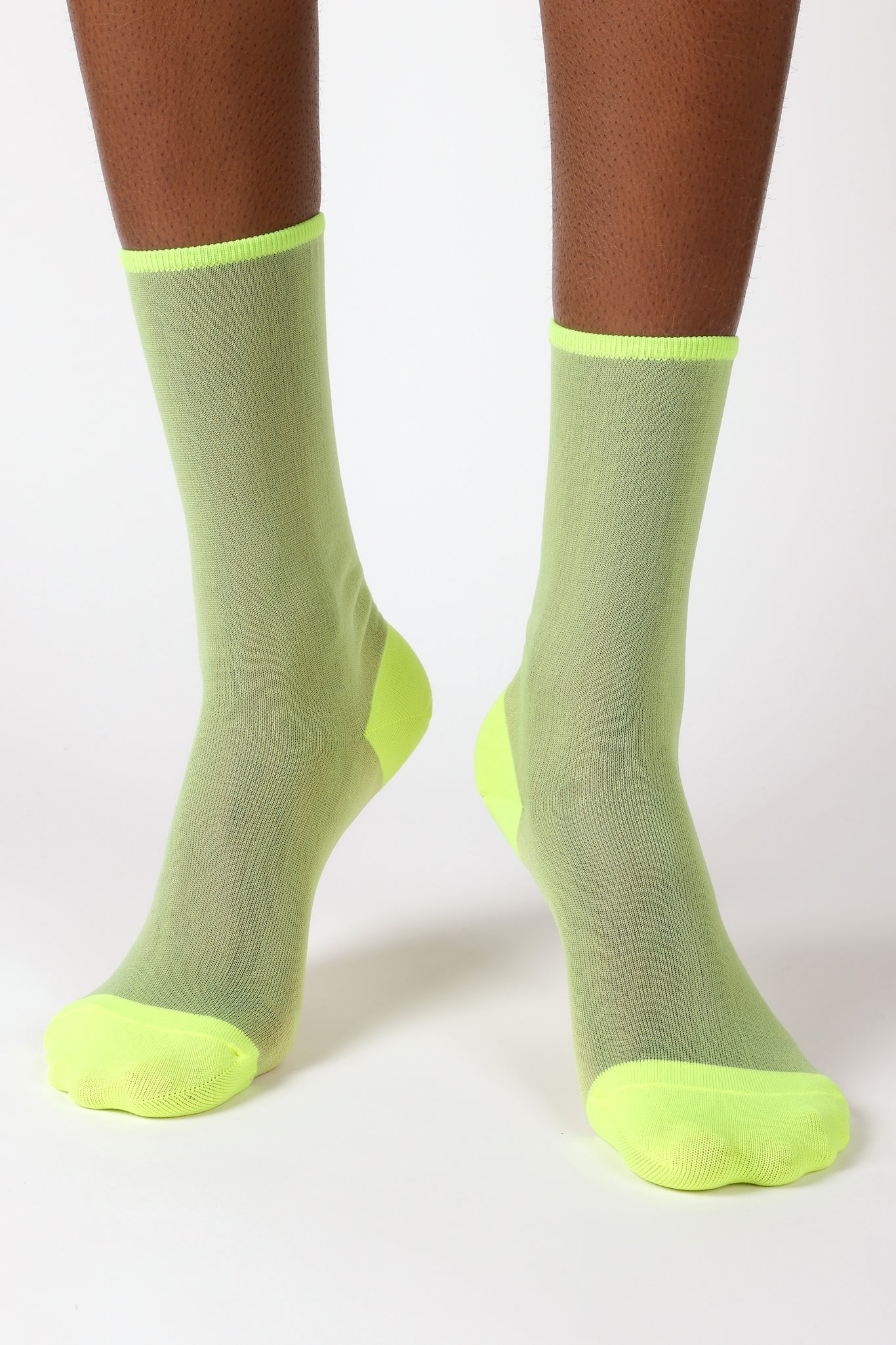 Neon yellow sheer socks_4