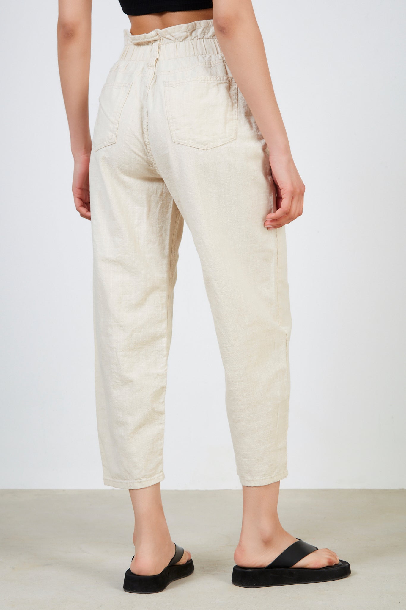 Oatmeal bag waist jeans_2