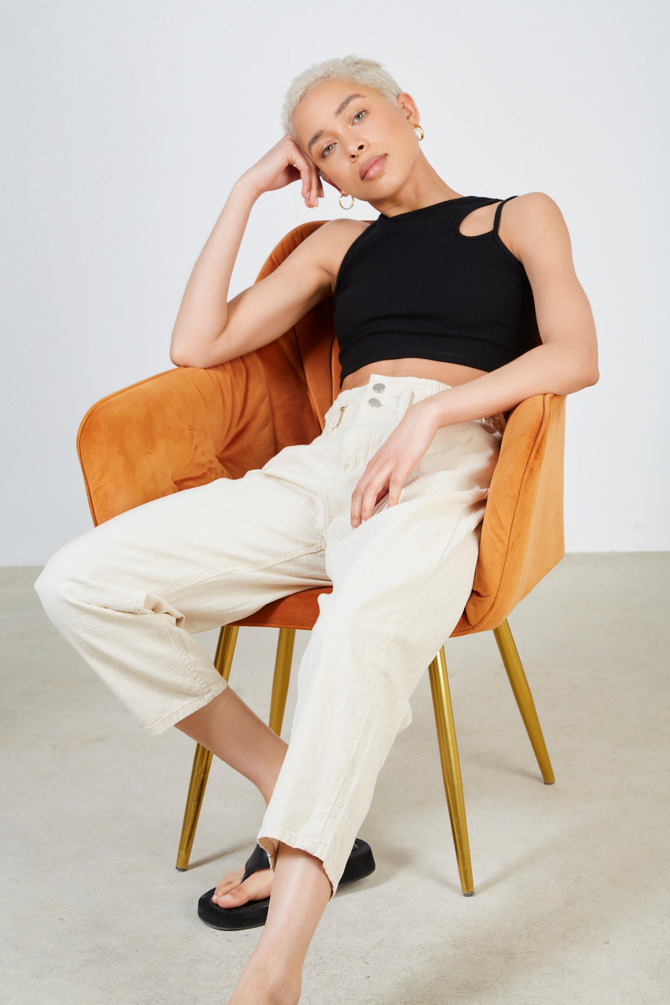 Oatmeal bag waist jeans_5