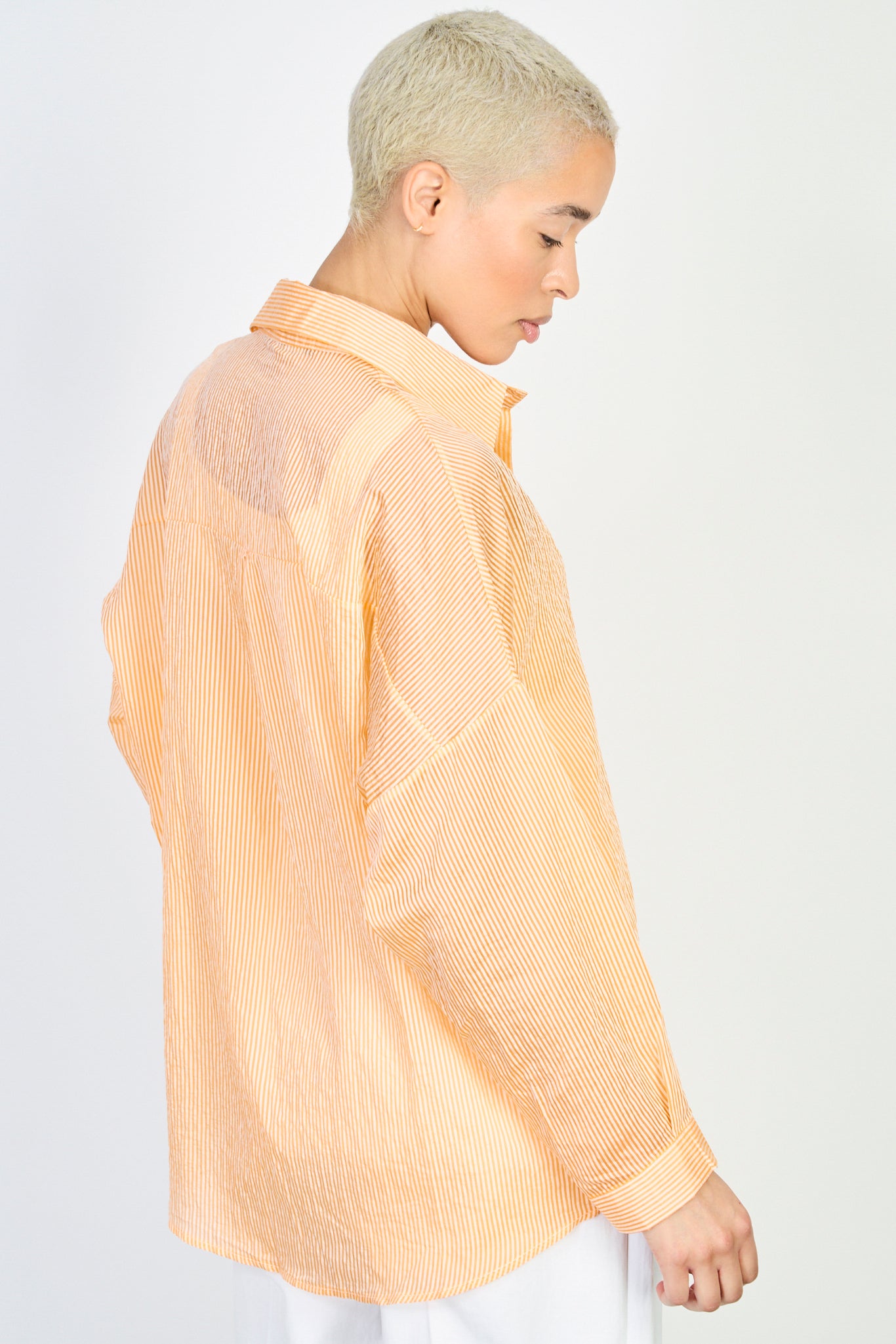 Orange and white thin striped relaxed fit shirt_2